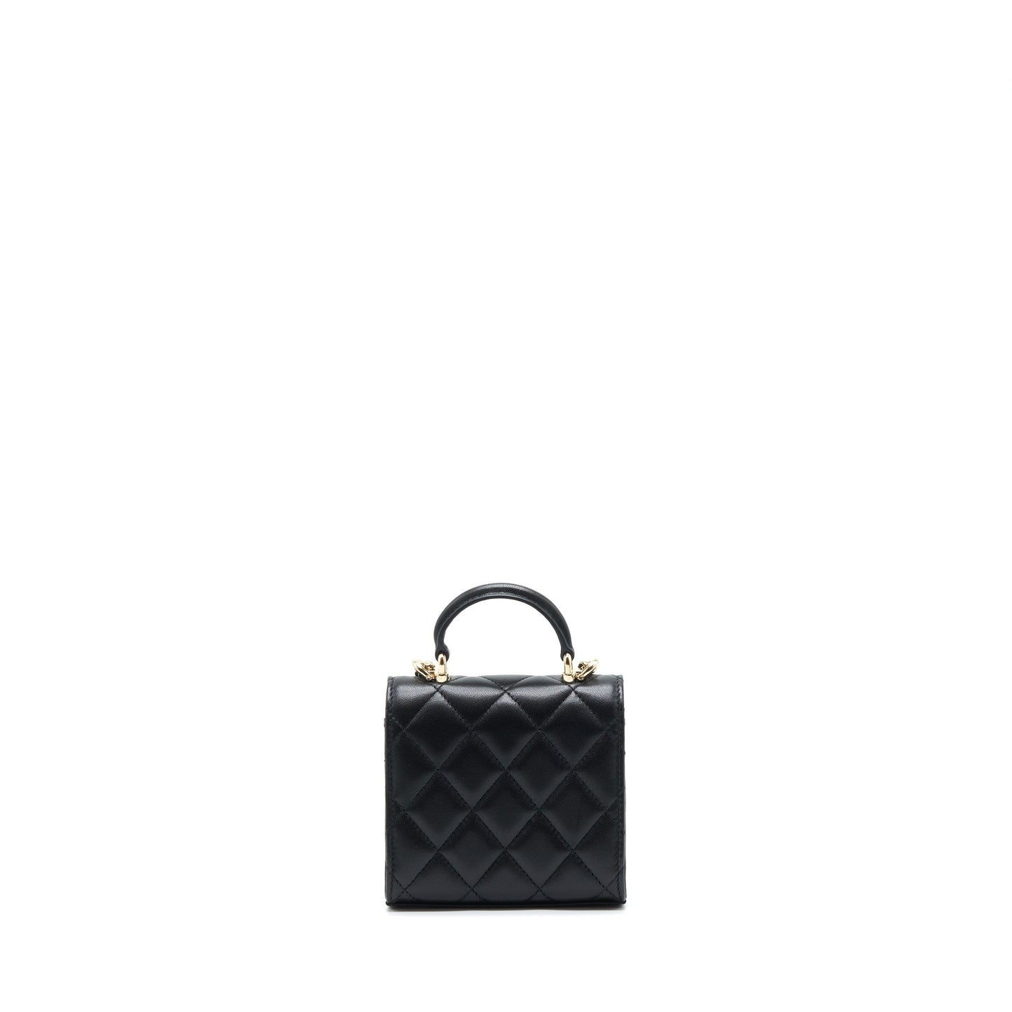 Chanel 22P Top Handle Flap Lambskin LGHW Black Shoulder Bag Lghw 2
