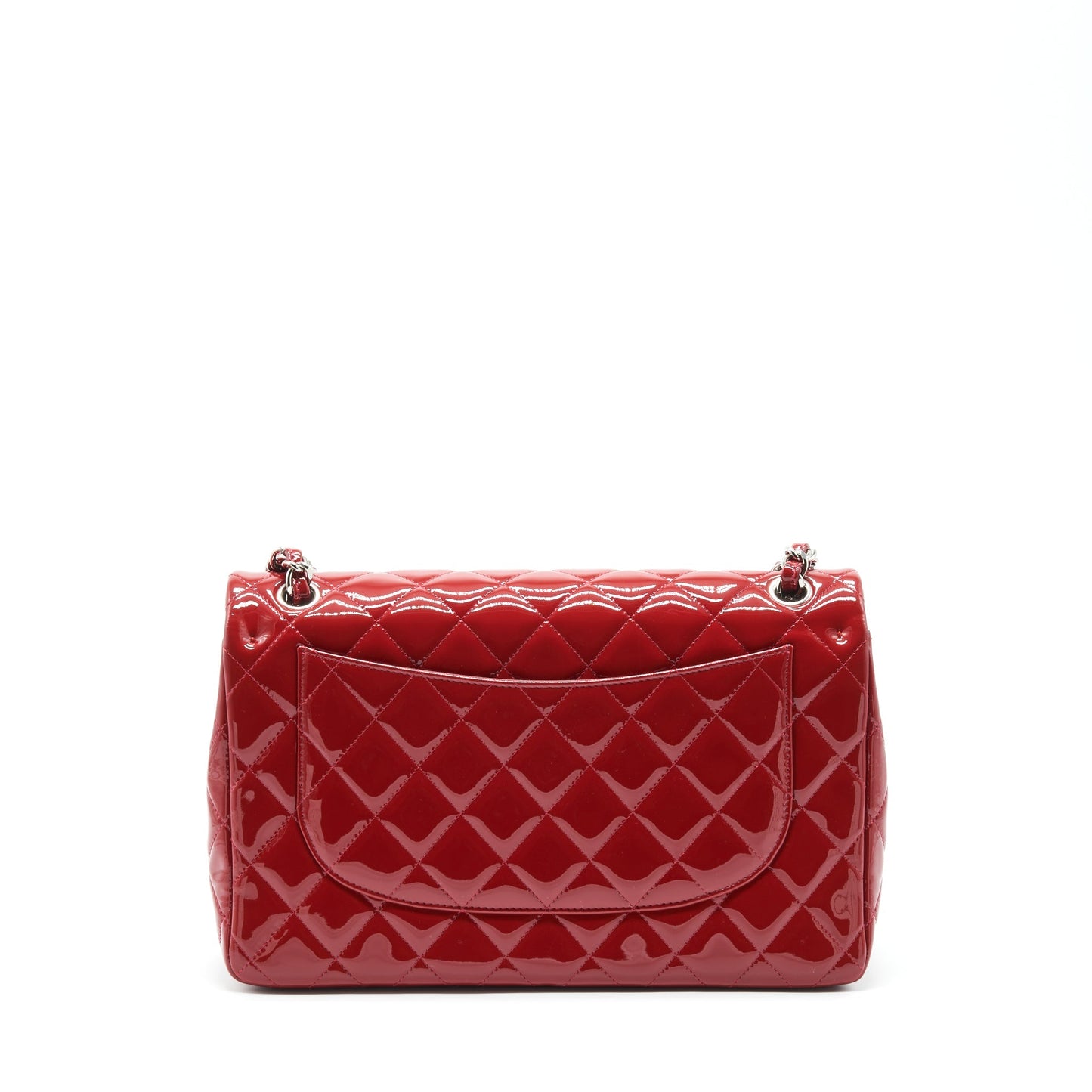 Chanel Jumbo Classic Flap Patent SHW Red Shoulder Bag
