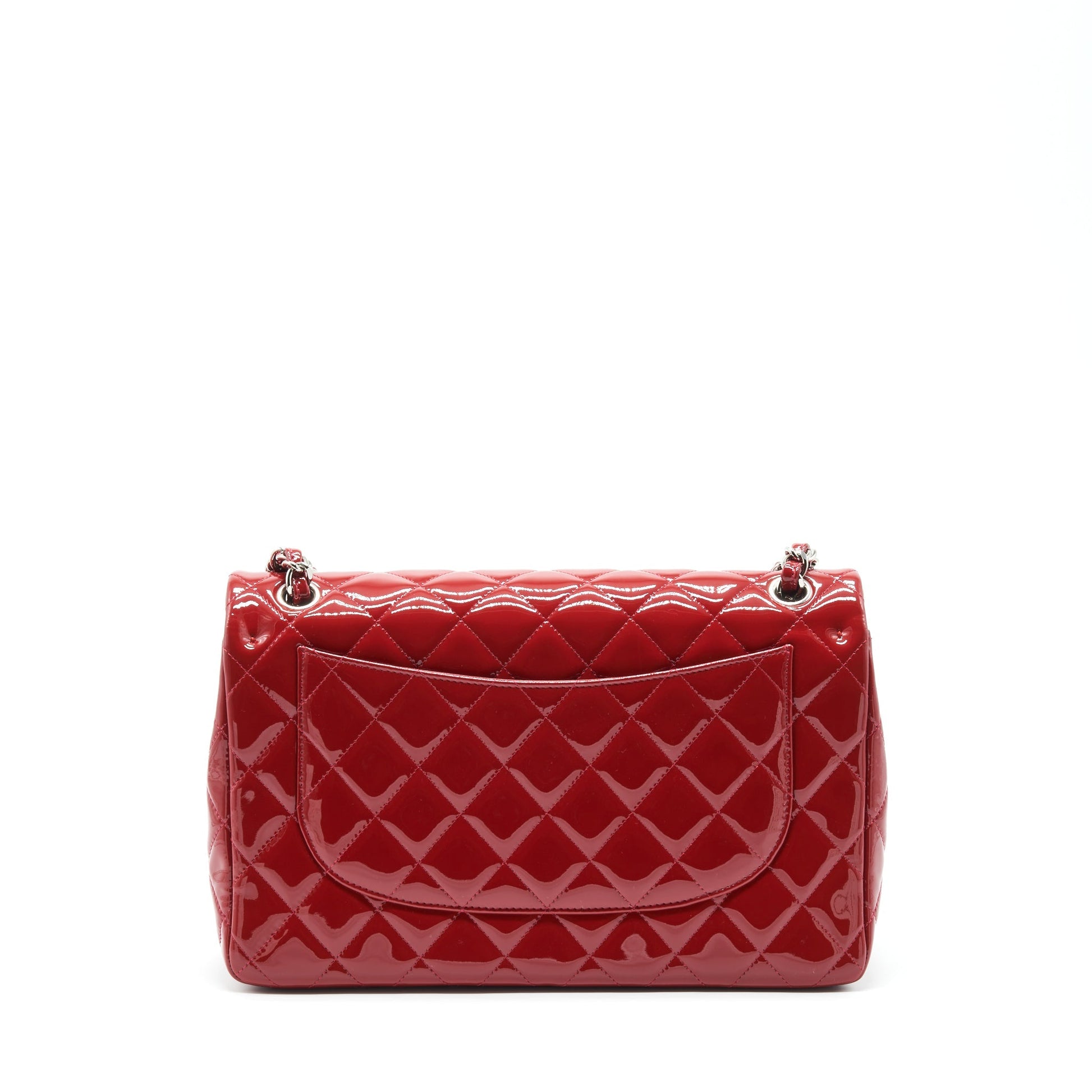 Chanel Jumbo Classic Flap Patent SHW Red Shoulder Bag