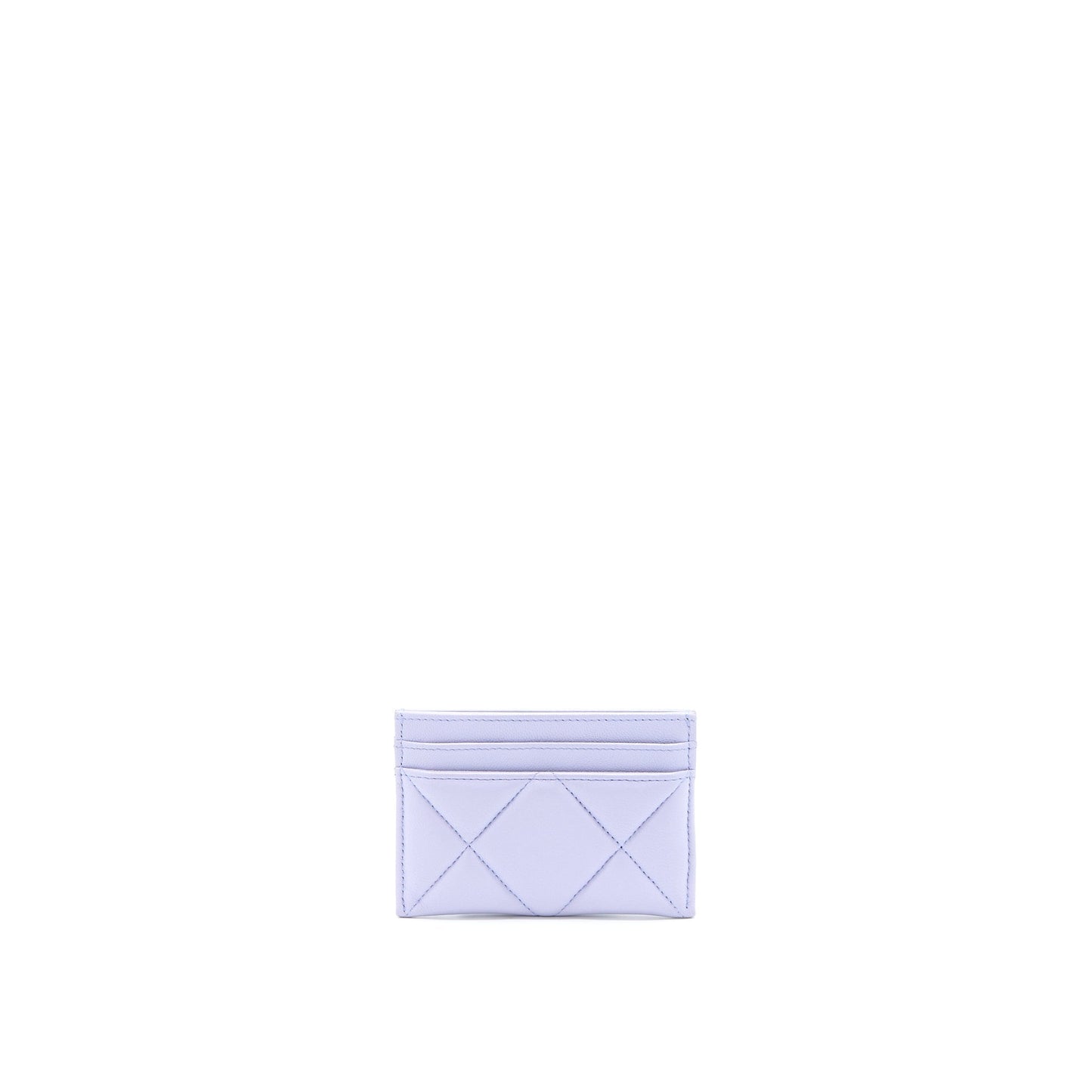 Chanel 19 Card Holder Lambskin Light Purple Wallet Case
