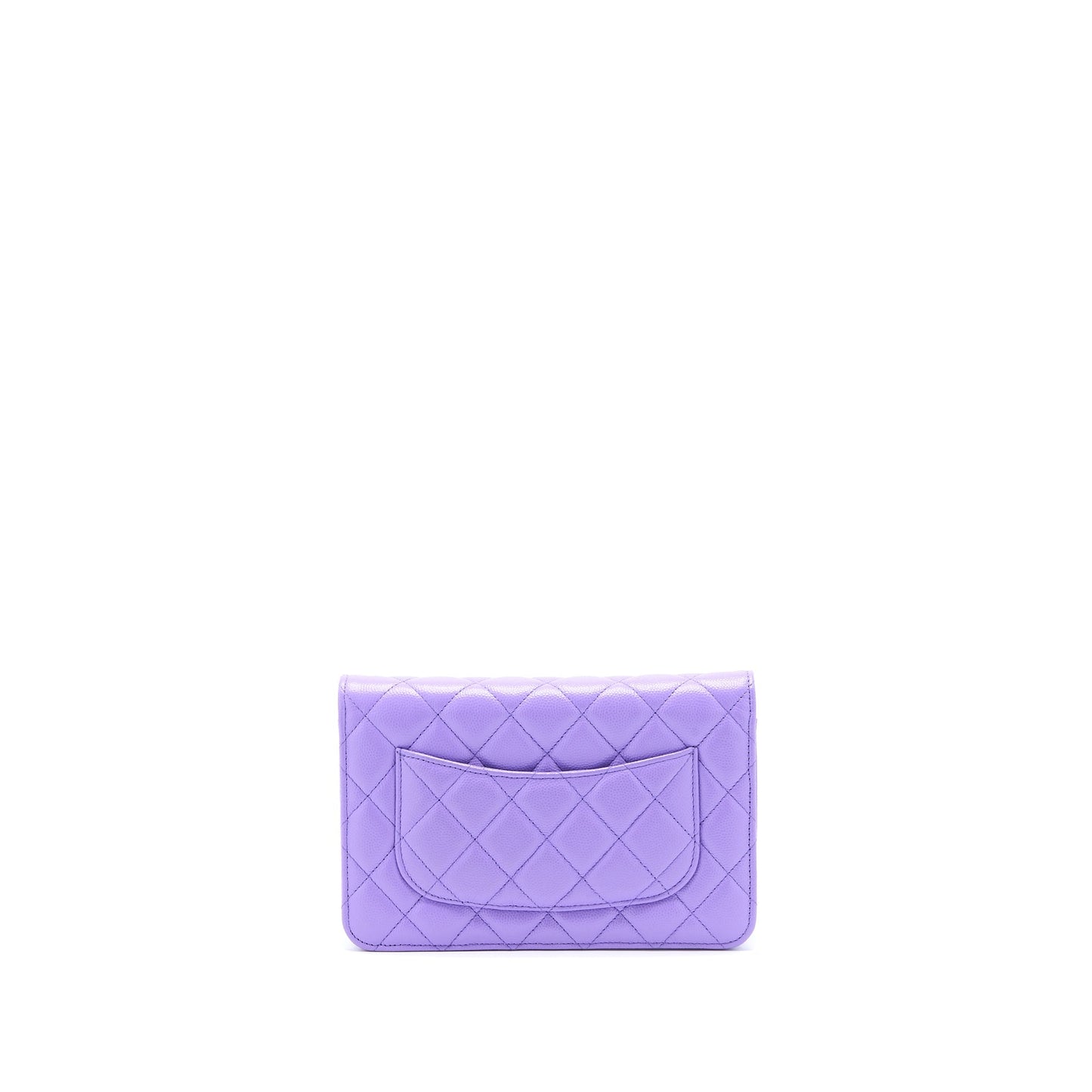 Chanel Classic On Caviar Purple LGHW Wallet Case