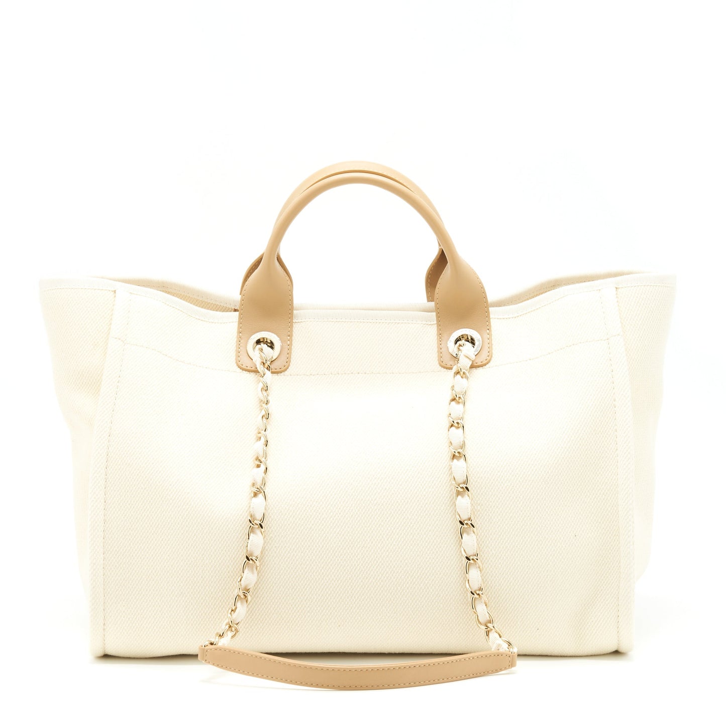 Chanel Deauville Light LGHW Beige Canvas Tote Bag
