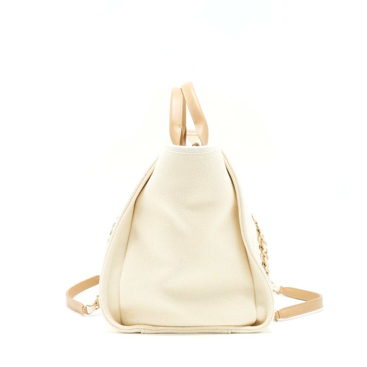 Chanel Deauville Light LGHW Beige Canvas Tote Bag