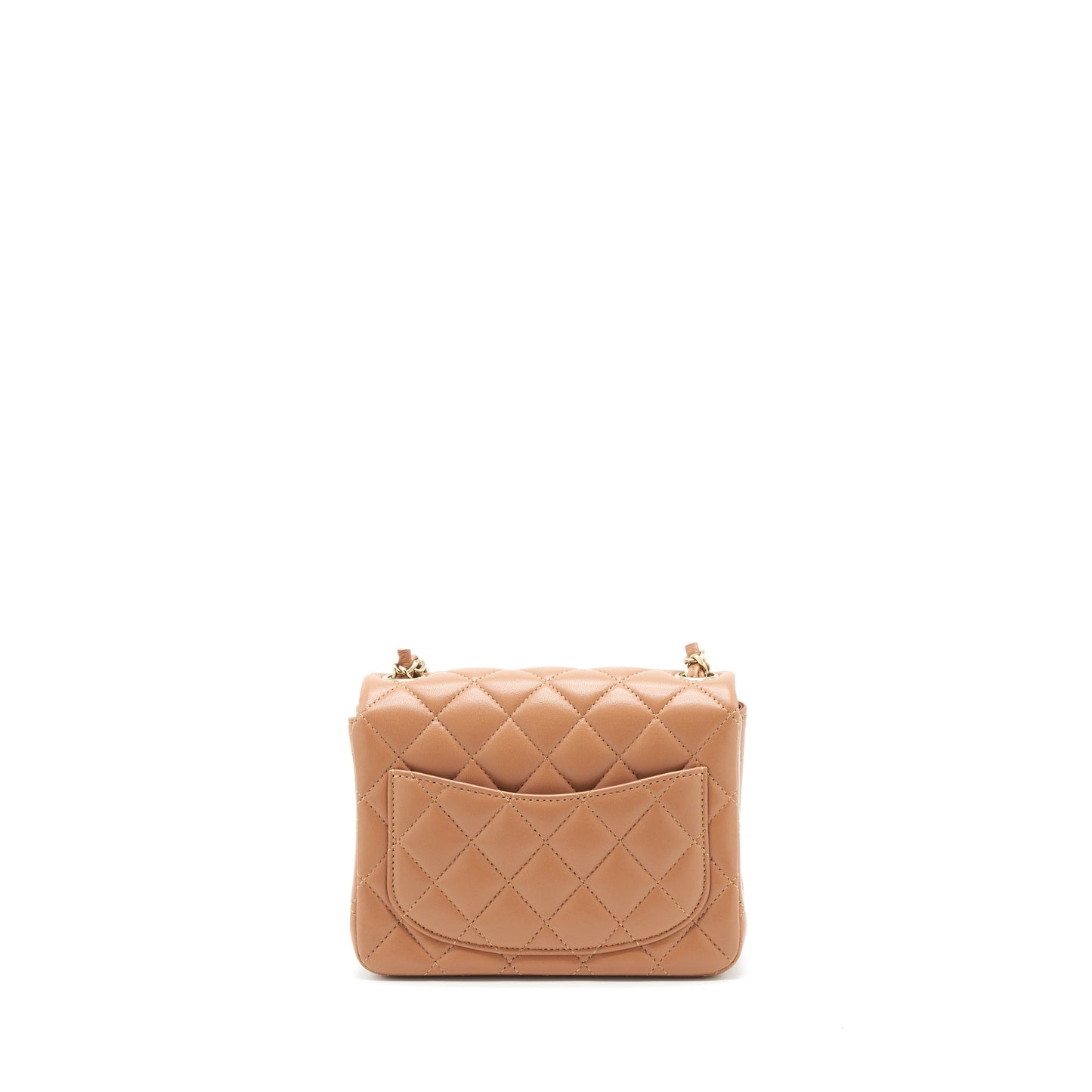 Chanel 22S Square Flap Lambskin Caramel LGHW Shoulder Bag