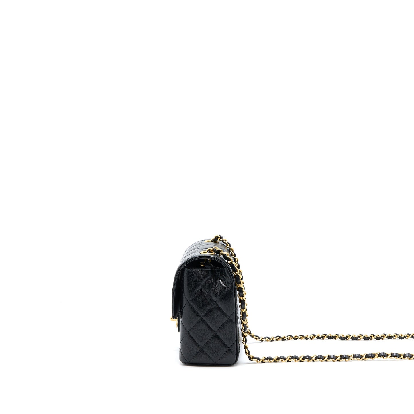 Chanel 22K Retro Classic New Square Flap Black Shoulder Bag Black Ghwmicrochip