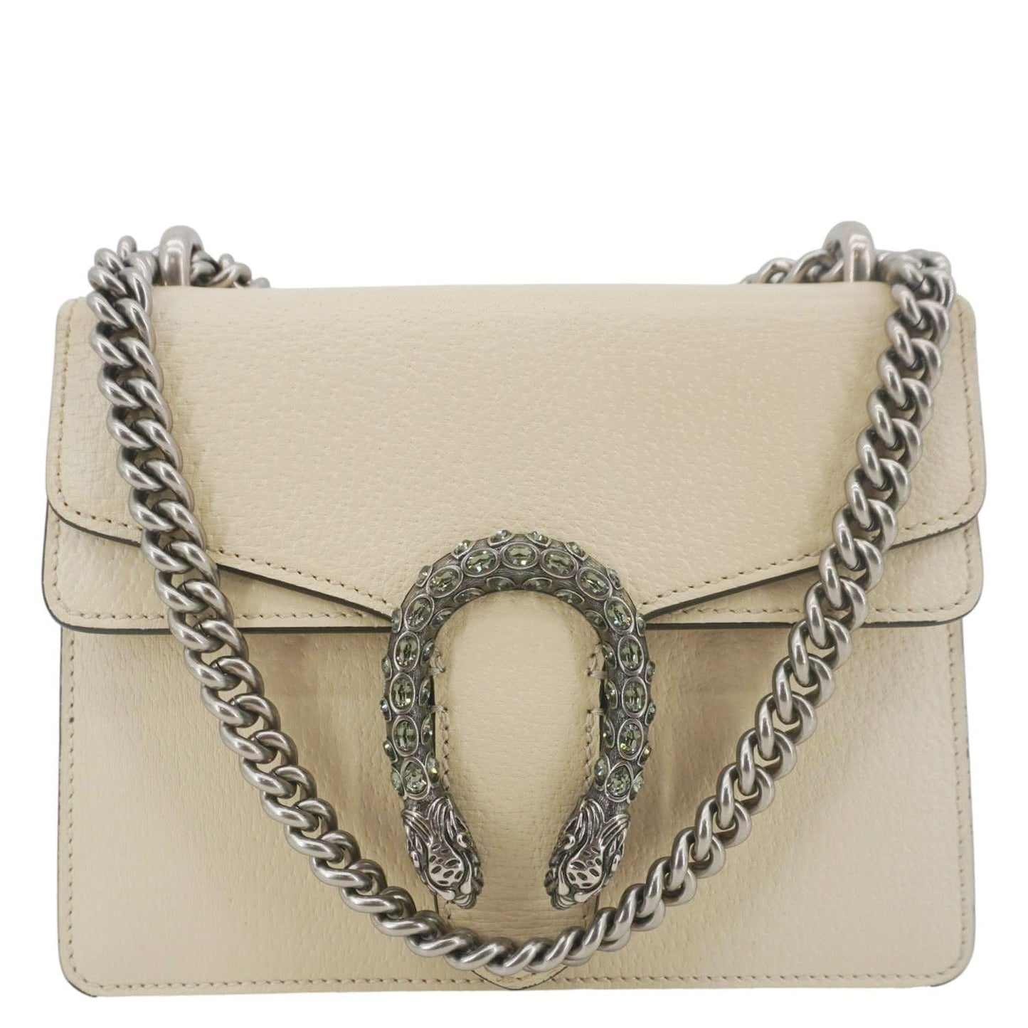 GUCCI Dionysus Mini Leather Crossbody Bag Cream 421970