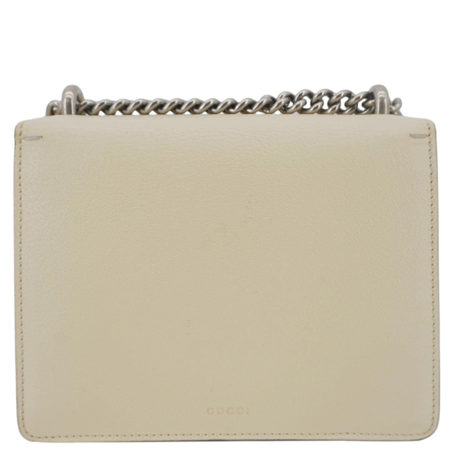 GUCCI Dionysus Mini Leather Crossbody Bag Cream 421970