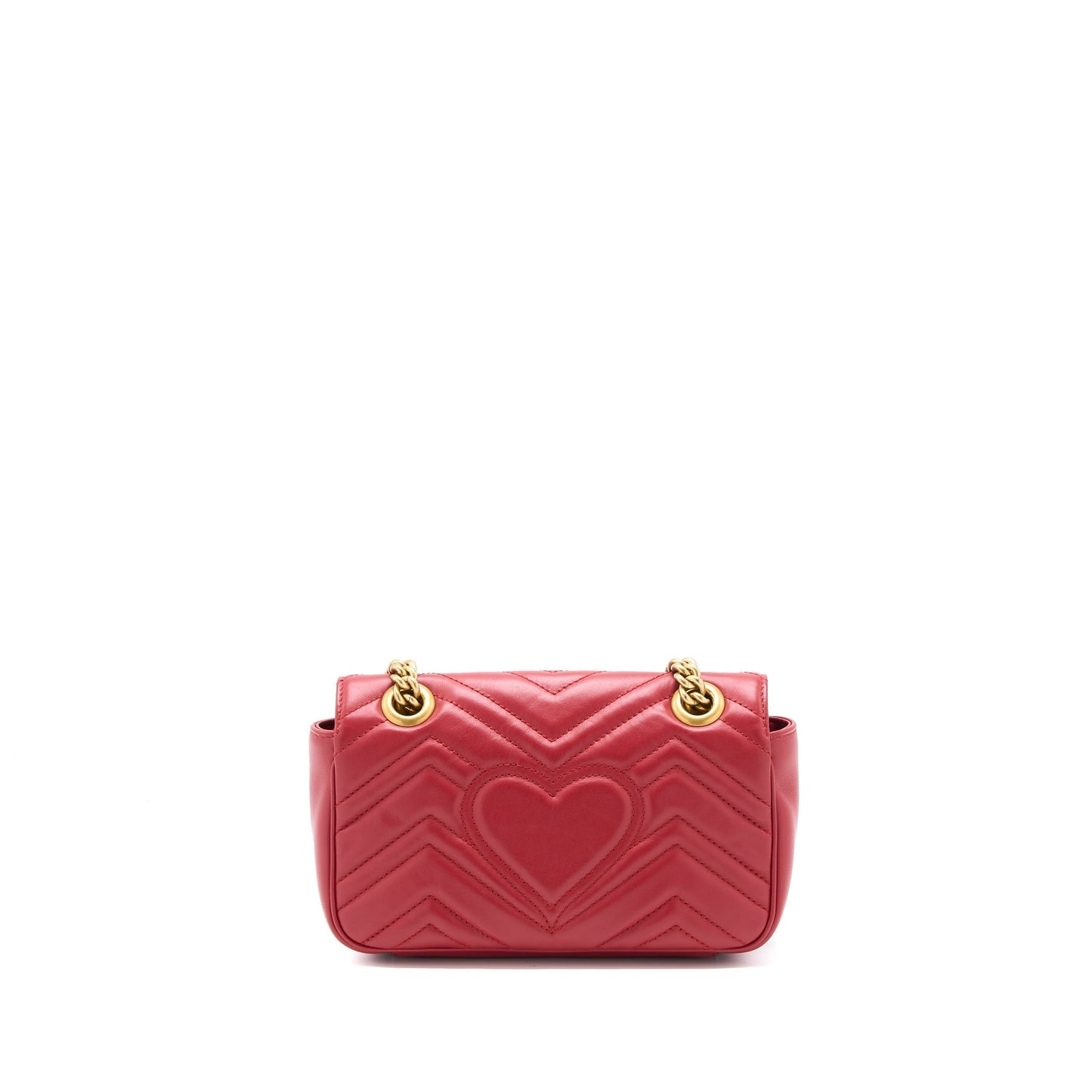 Gucci Marmont Calfskin Handbag Red Mini Travel Bag