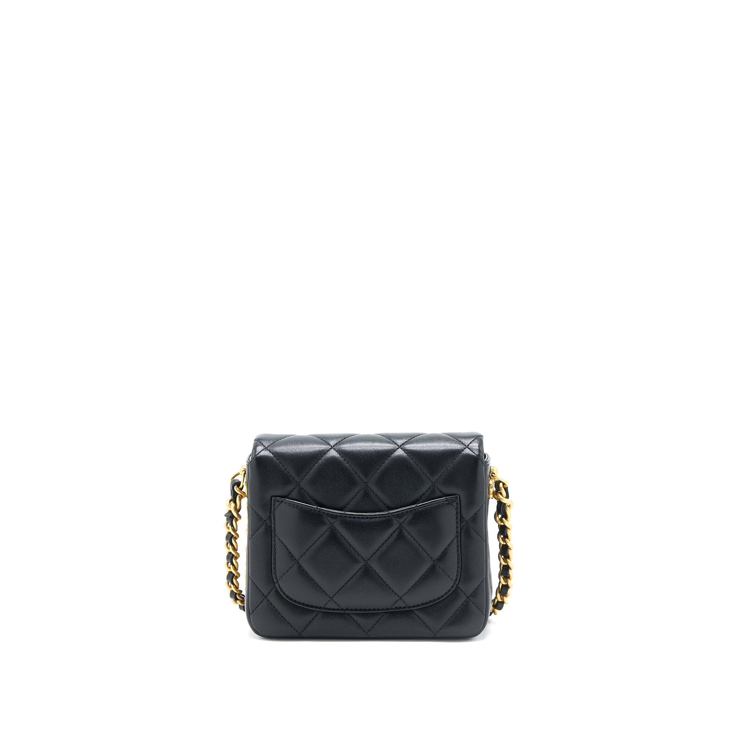Chanel 21B Seasonal Quilted Square Flap Lambskin Black Shoulder Bag