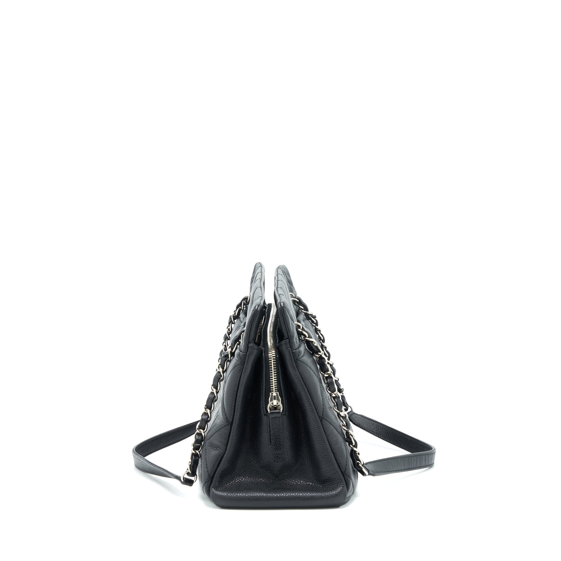 Chanel CC Logo Caviar SHW Black Tote Bag