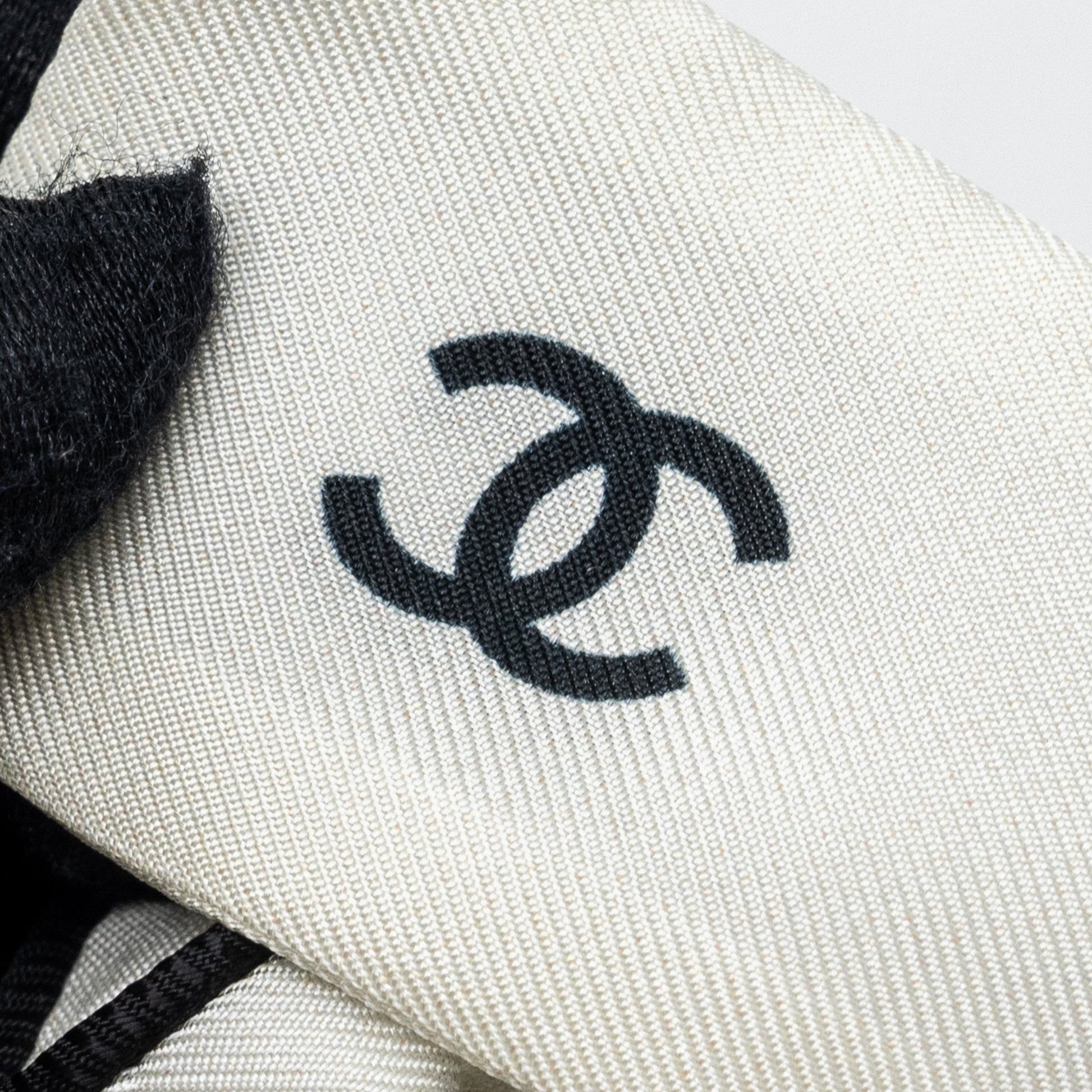 Chanel 23p Hair tie Silk Twill Black White Handbag