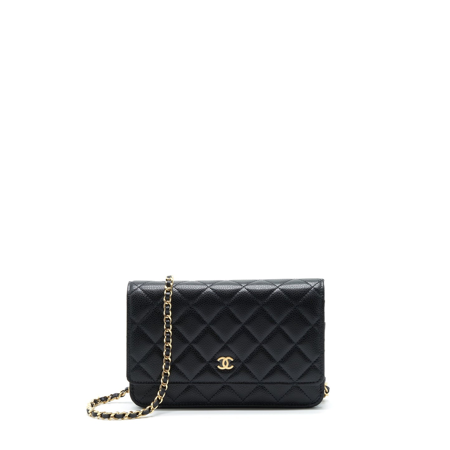 Chanel Classic On Caviar LGHW Microchip Black Wallet Case