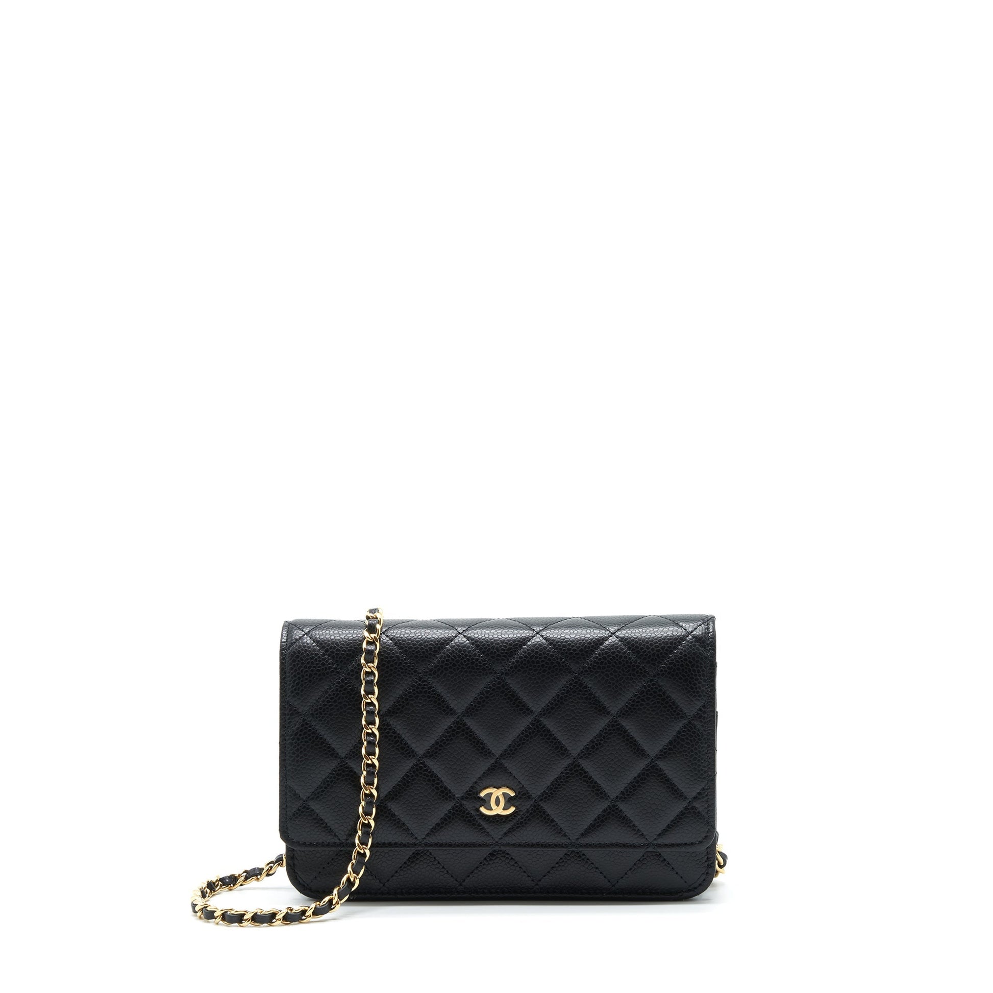 Chanel Classic On Caviar LGHW Microchip Black Wallet Case