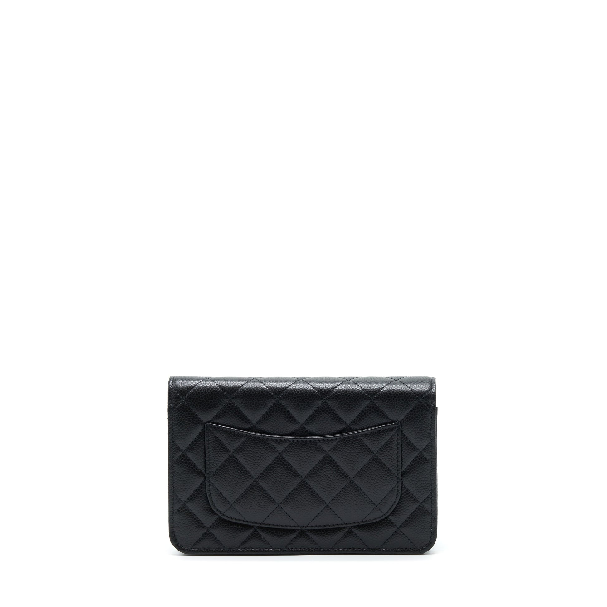 Chanel Classic On Caviar LGHW Microchip Black Wallet Case