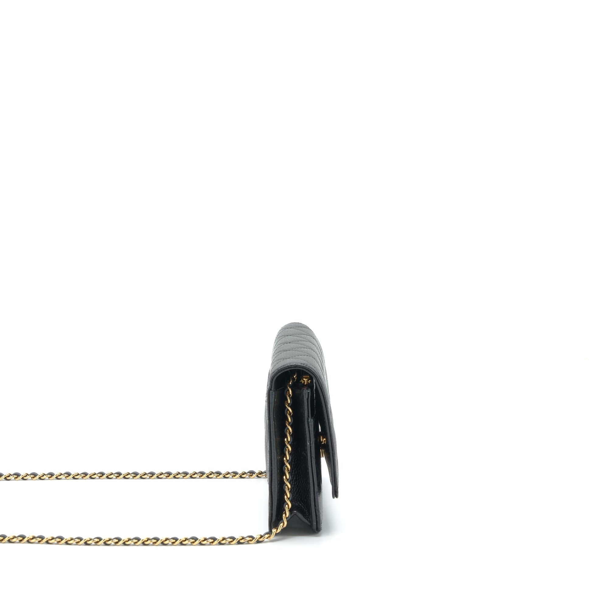 Chanel Classic On Caviar LGHW Microchip Black Wallet Case