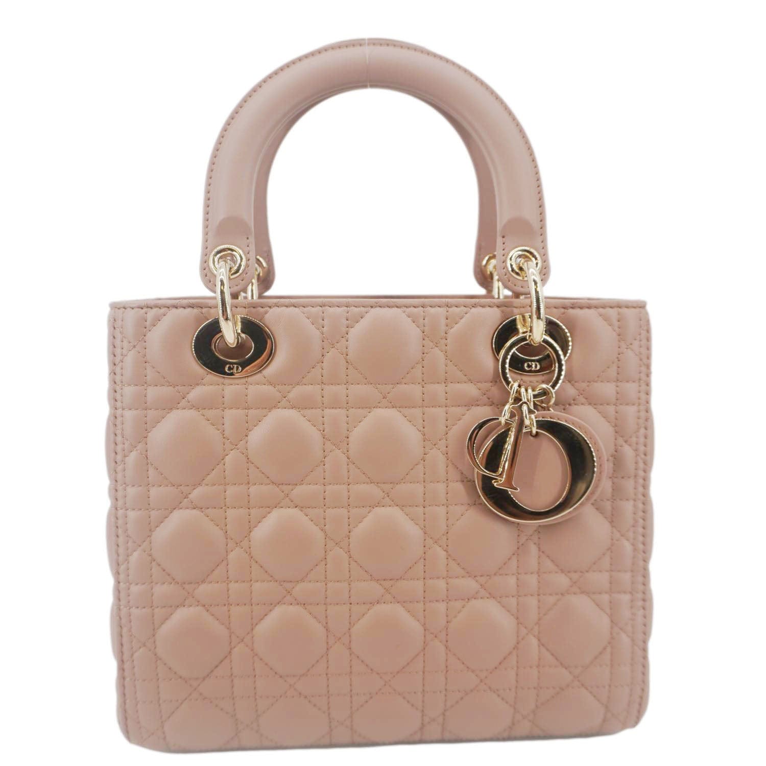 Dior Lady Cannage Crossbody Bag Rose Leather Pink
