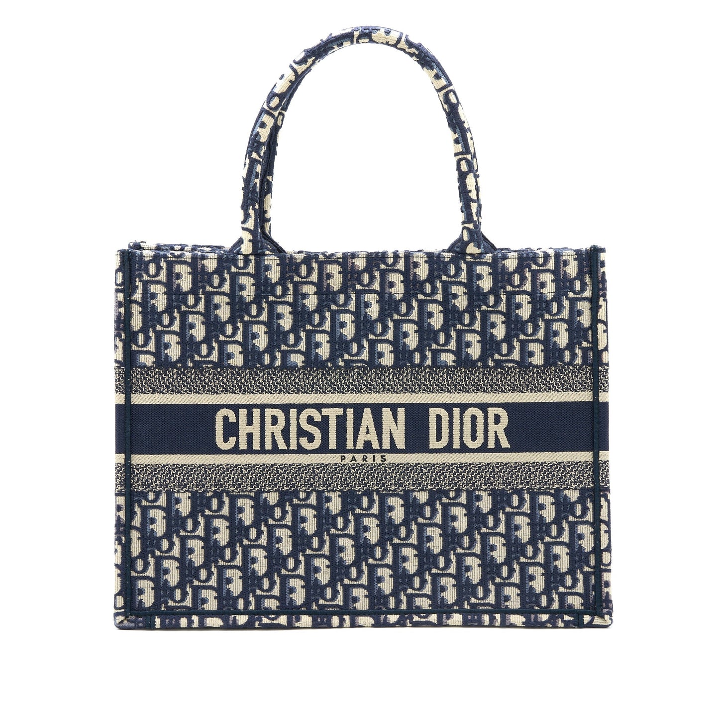 Dior Book Tote Oblique Embroidery Handbag Blue Medium Tote Bag Embroidery Handbag