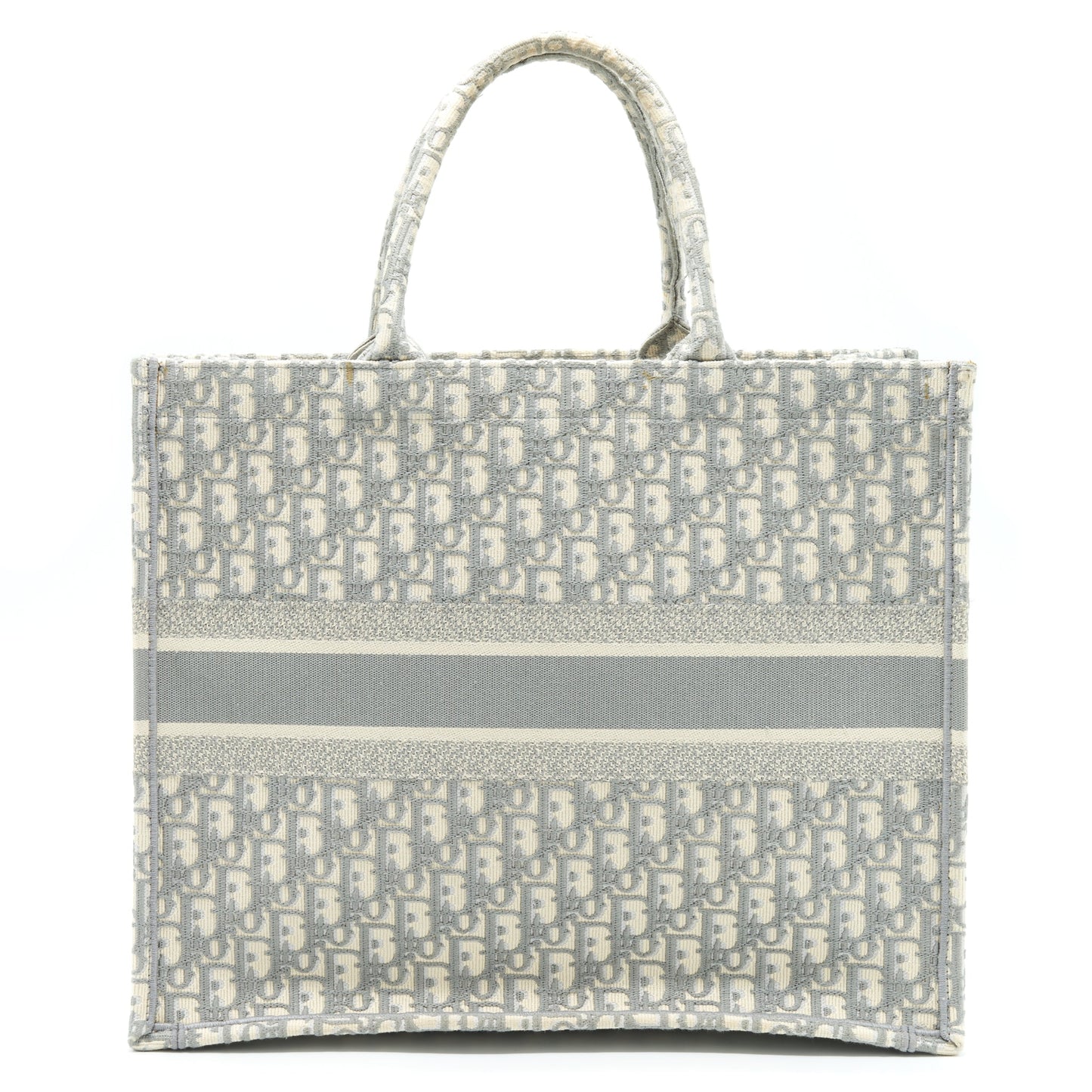 Dior Book Tote Grey Oblique Embroidery Handbag Large Tote Bag