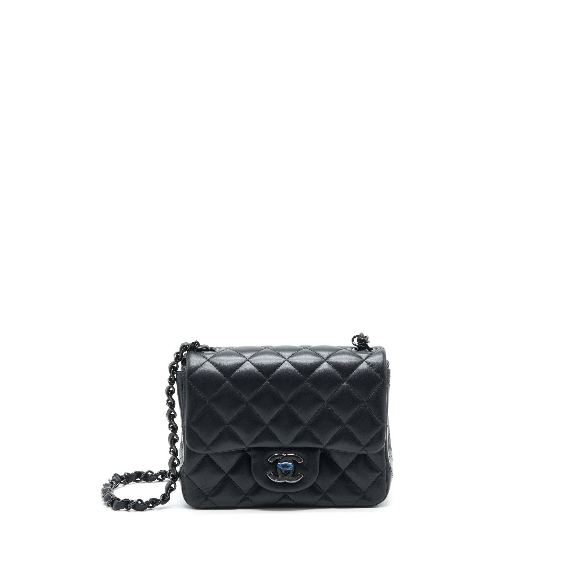 Chanel Square Flap Lambskin So Black Shoulder Bag