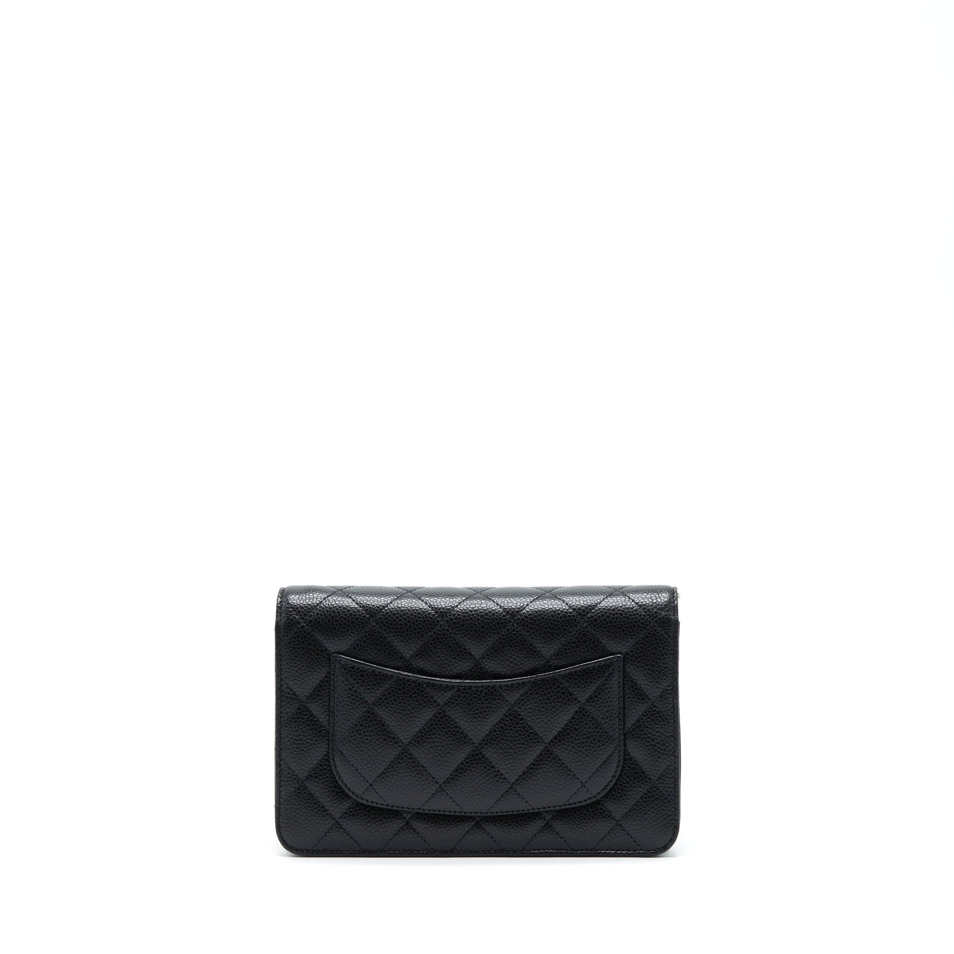 Chanel Classic On Caviar SHW Microchip Black Wallet Case