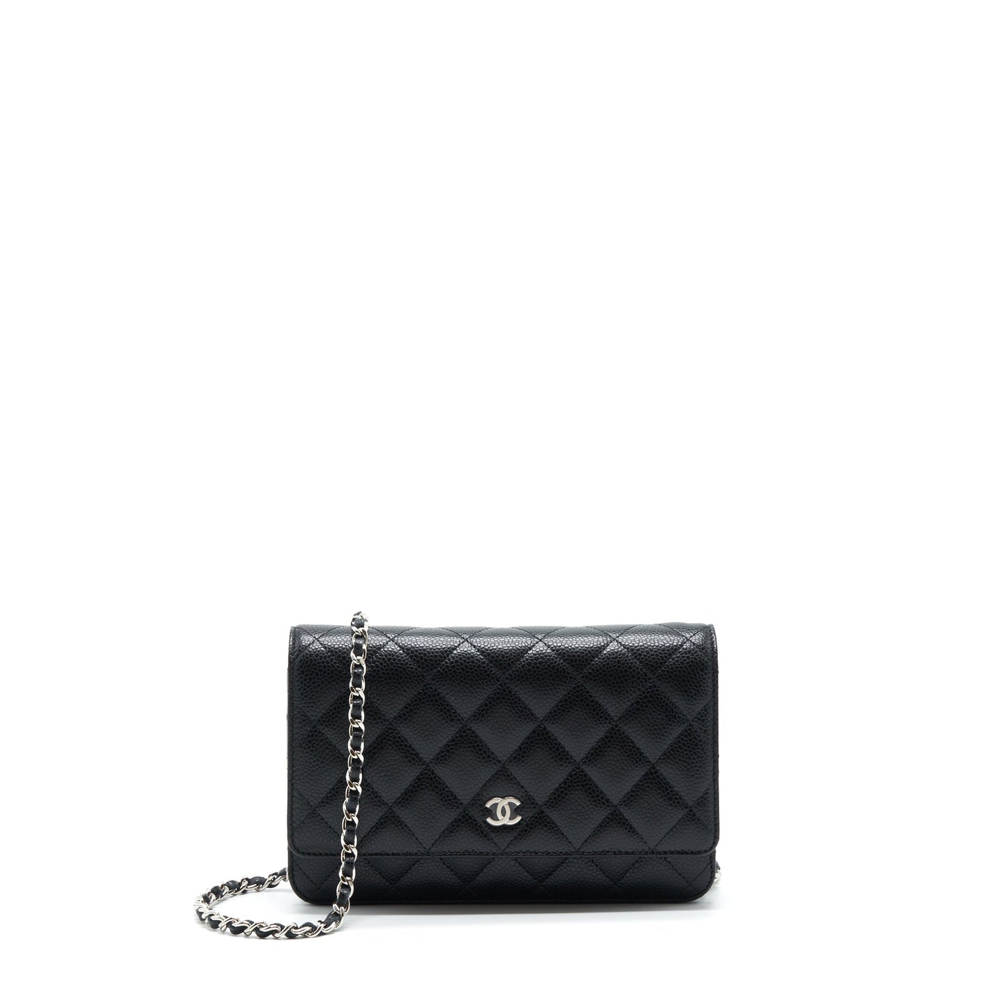 Chanel Classic On Caviar SHW Microchip Black Wallet Case