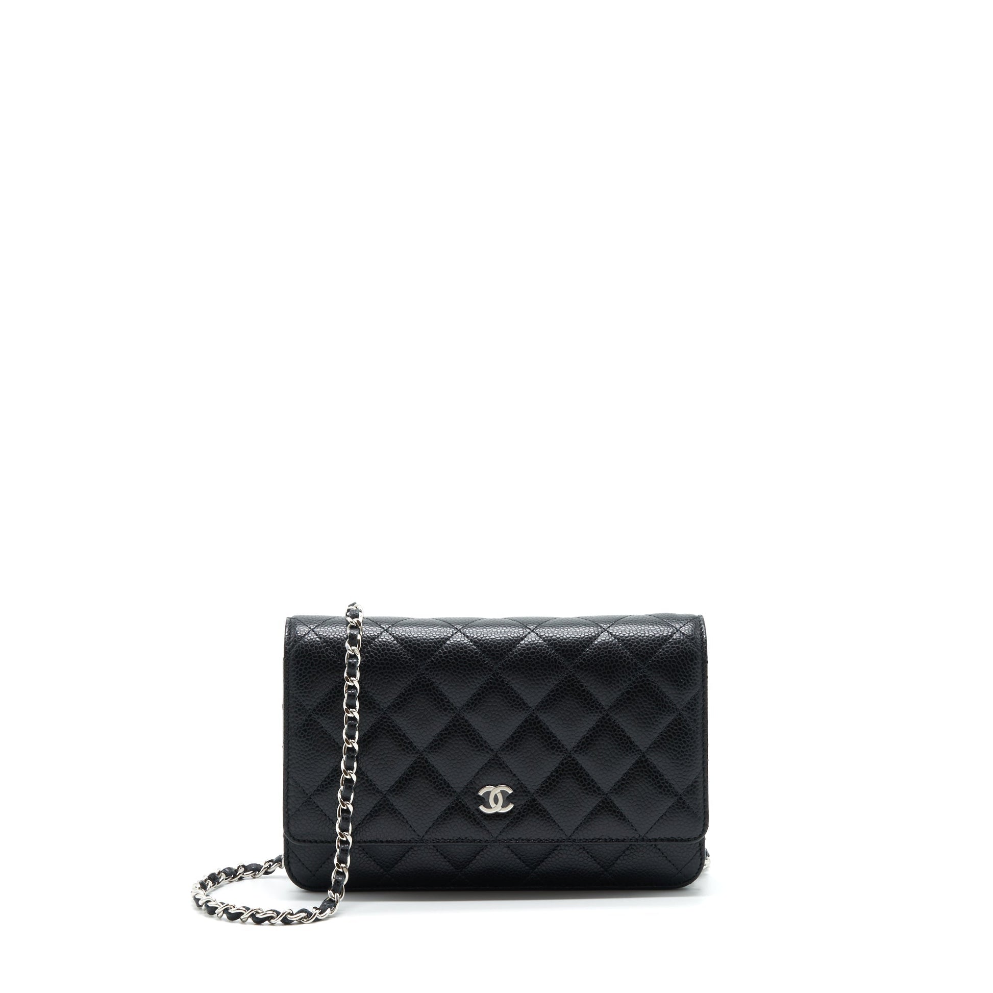 Chanel Classic On Caviar SHW Microchip Black Wallet Case