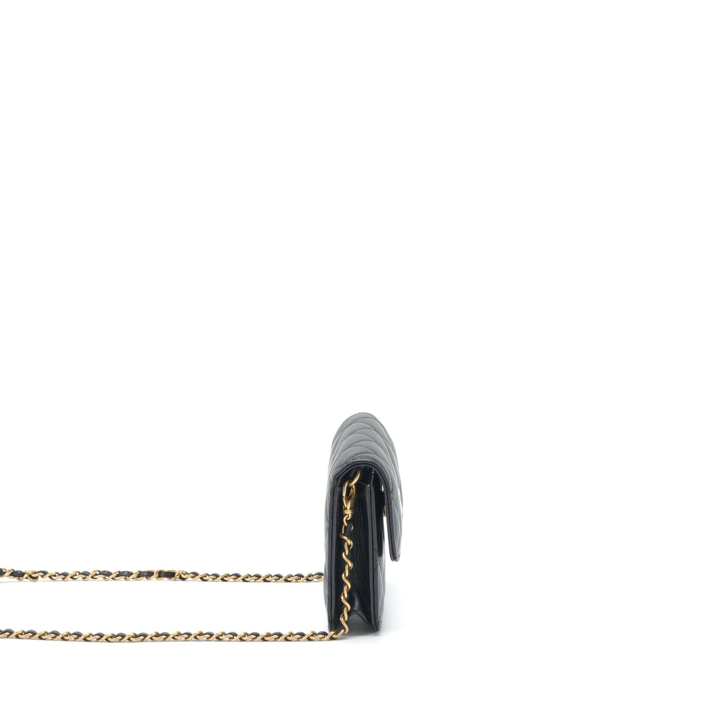 Chanel Pearl Crush Flap Belt Lambskin GHW Black