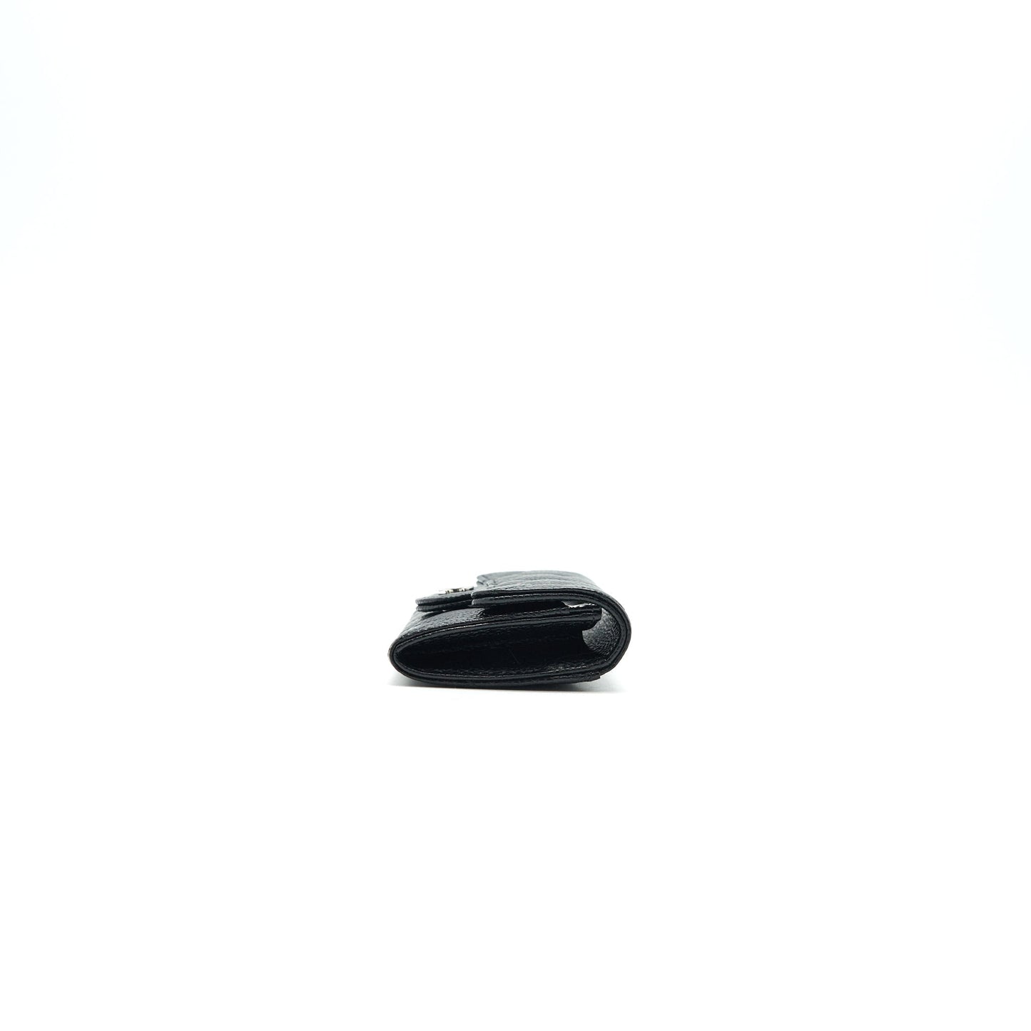 CHANEL Classic Card Holder Grained Calfskin SHW Black