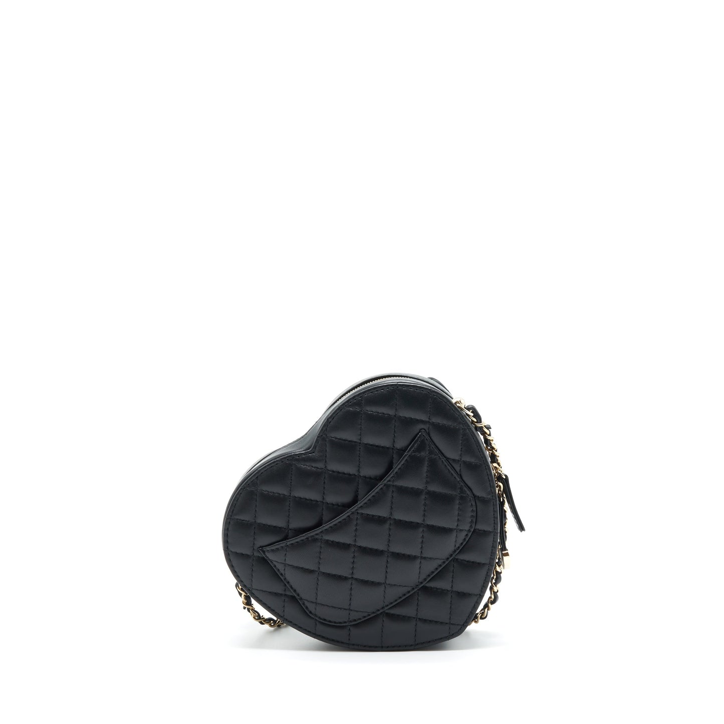 Chanel 22S Heart Lambskin LGHW Microchip Black Handbag Microchip 1