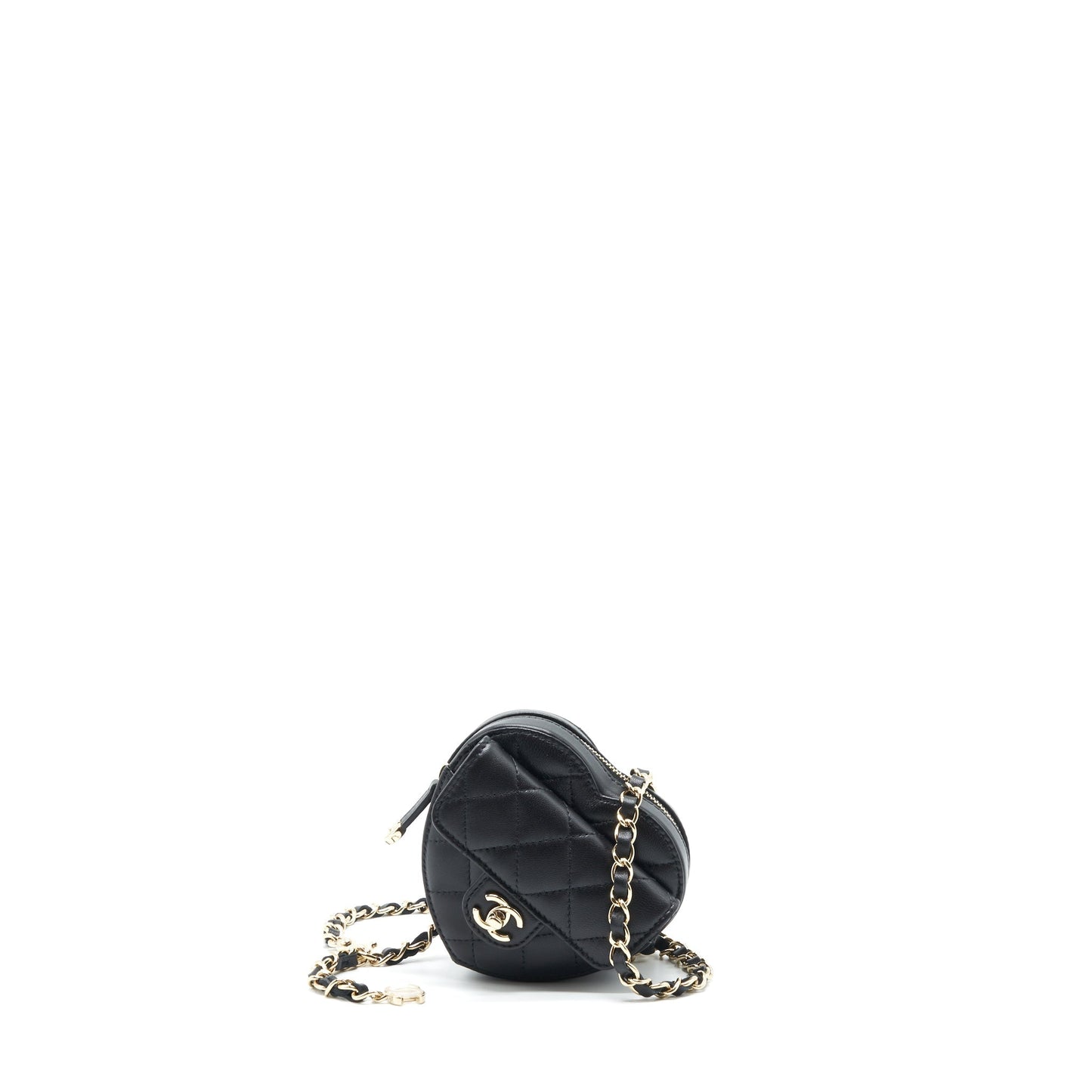 Chanel 22S Heart Belt Lambskin LGHW Black Lghw 2
