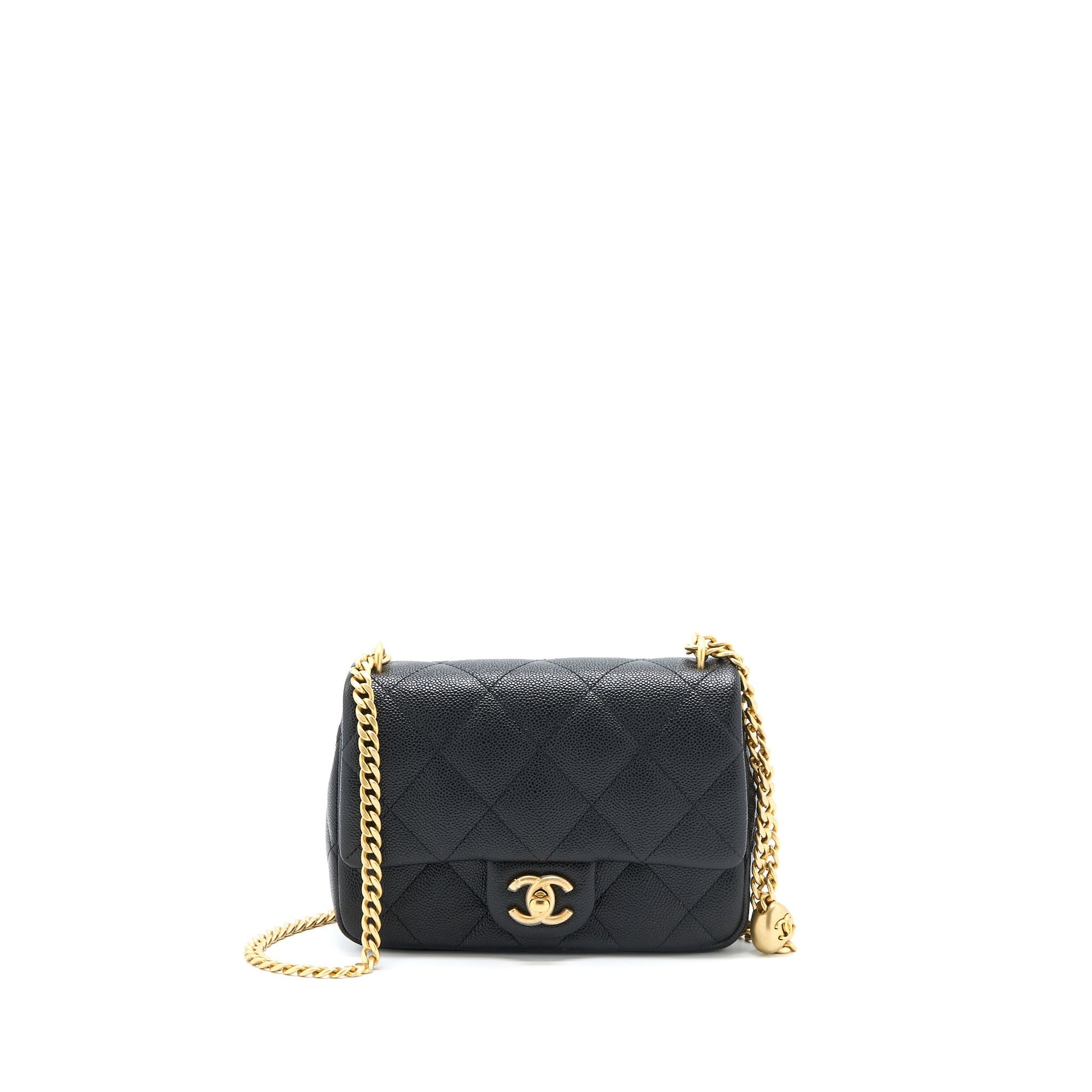 Chanel 23P Coco Love Flap Caviar GHW Black Shoulder Bag