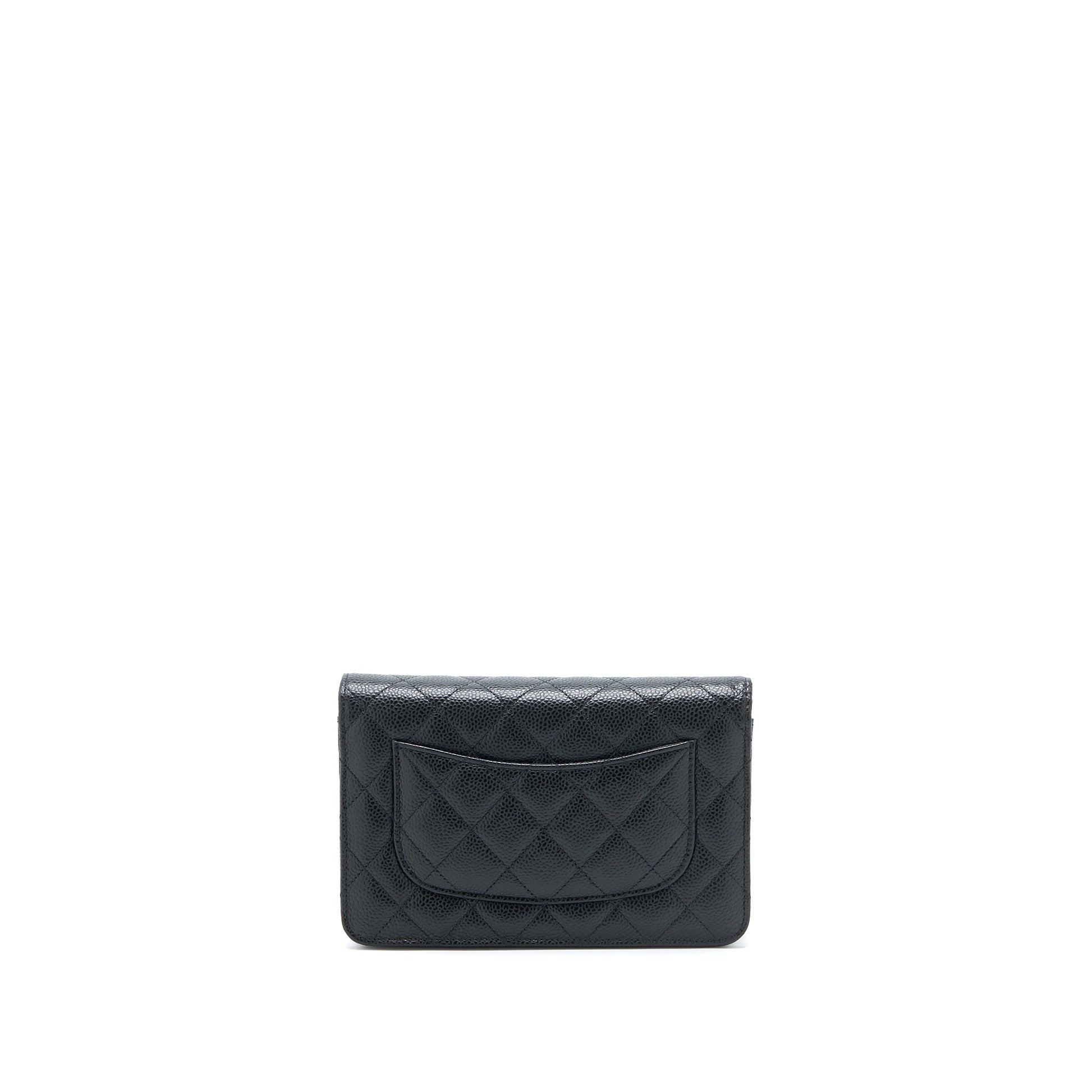 Chanel Classic On Caviar GHW Microchip Black Wallet Case Microchip 13