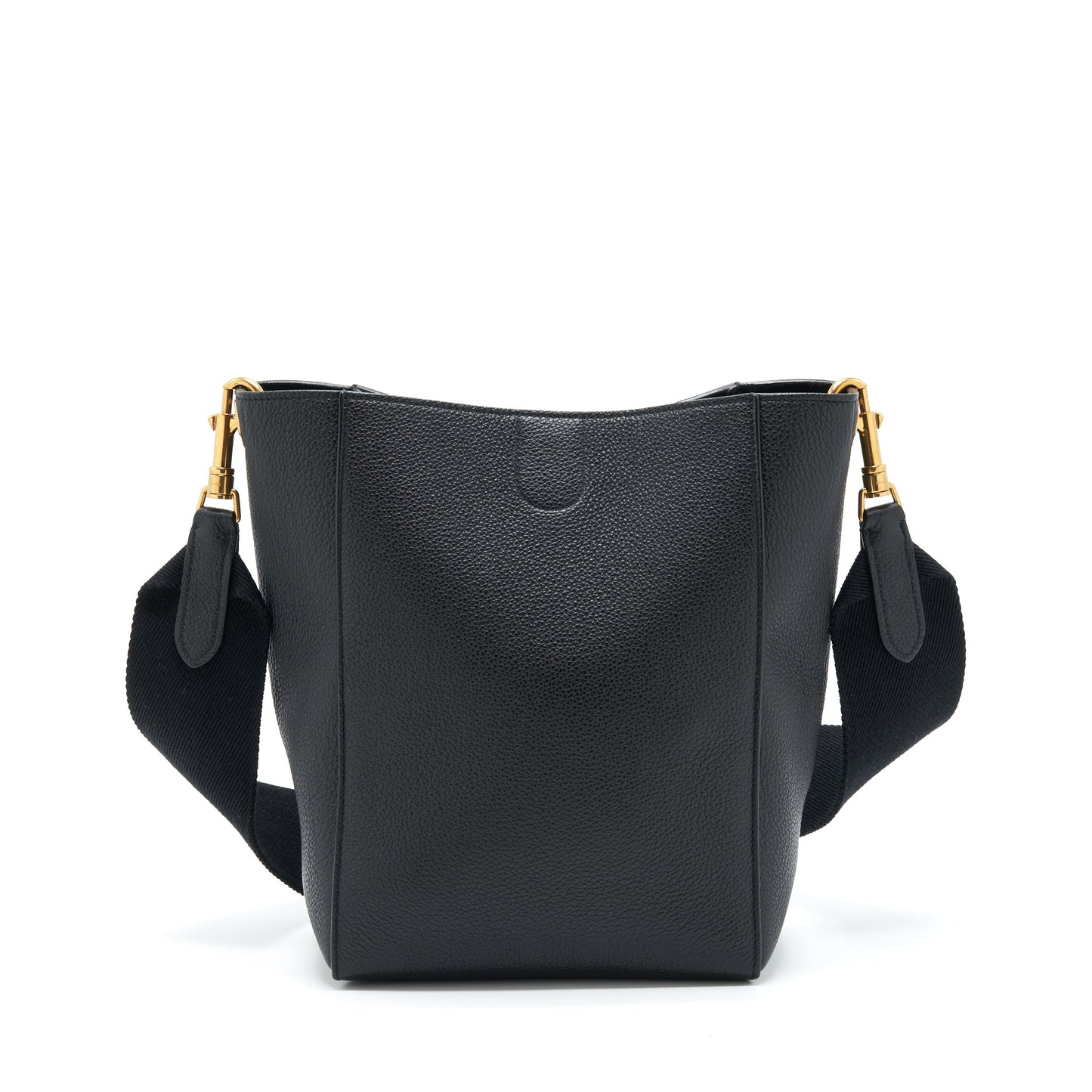 Celine Sangle Purse Soft Grained Calfskin Handbag Black Small Bucket Bag