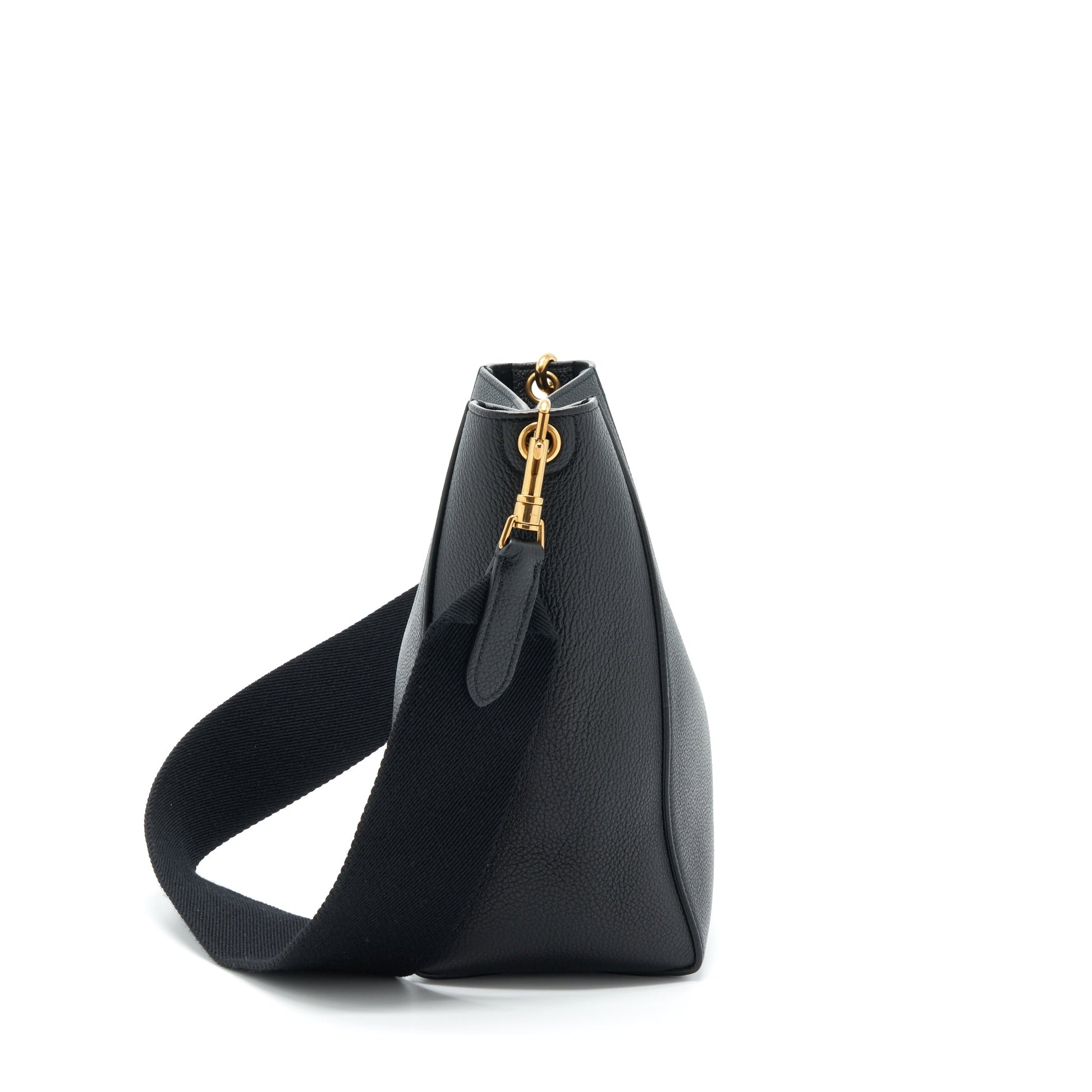 Celine Sangle Purse Soft Grained Calfskin Handbag Black Small Bucket Bag