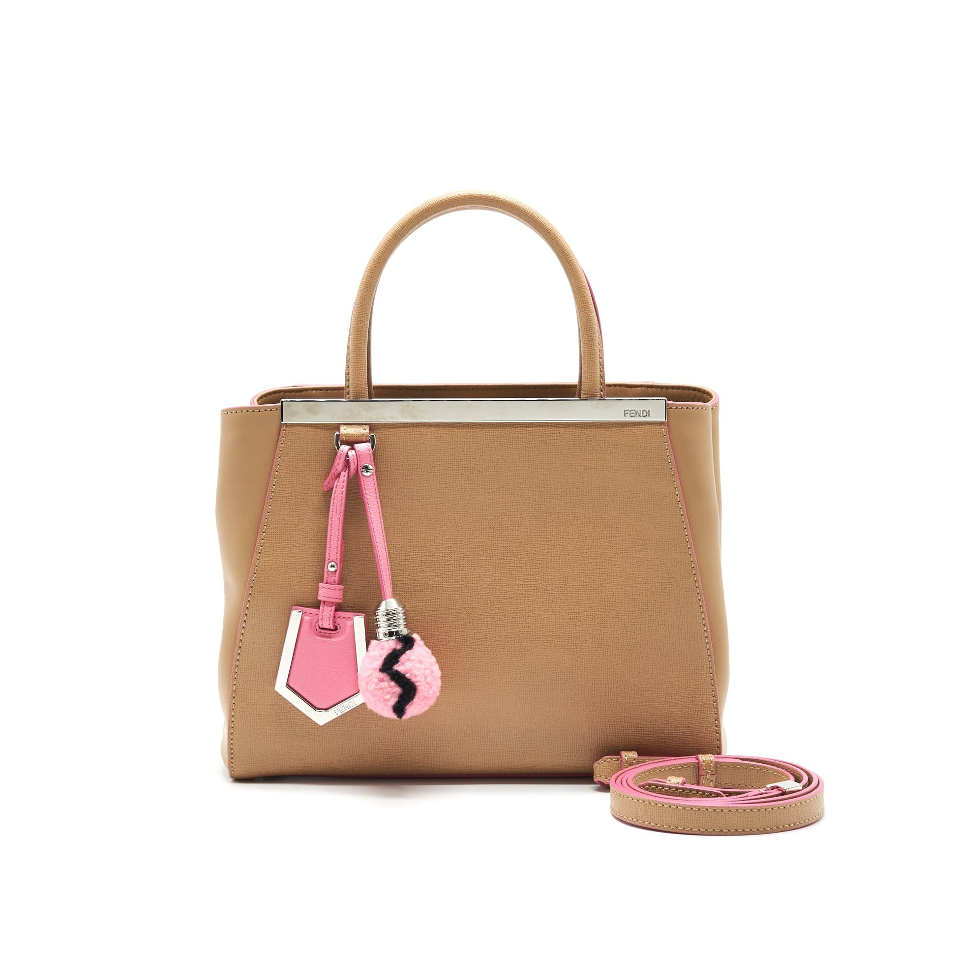 Fendi 2Jours Handbag Beige Pink Mini Travel Bag