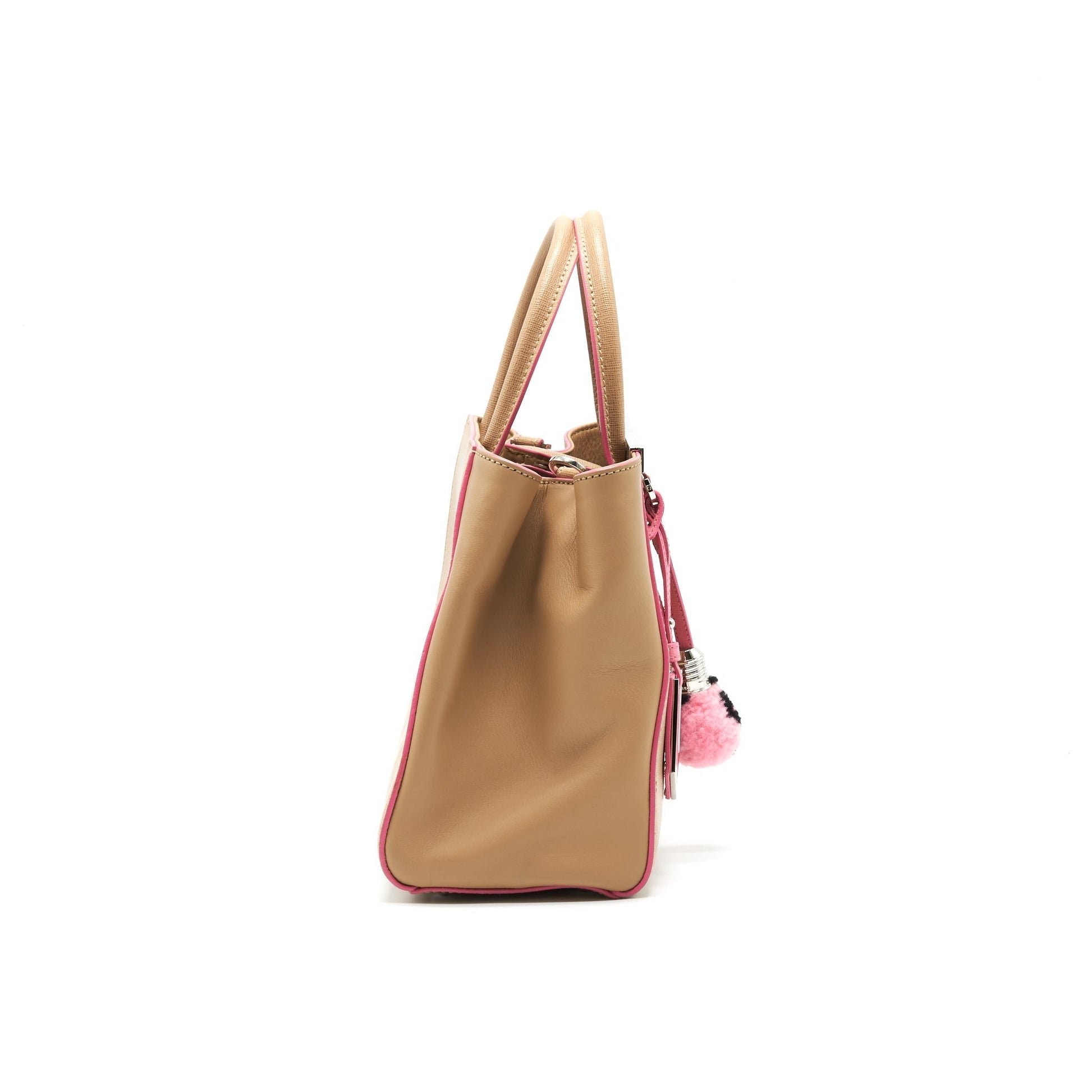 Fendi 2Jours Handbag Beige Pink Mini Travel Bag