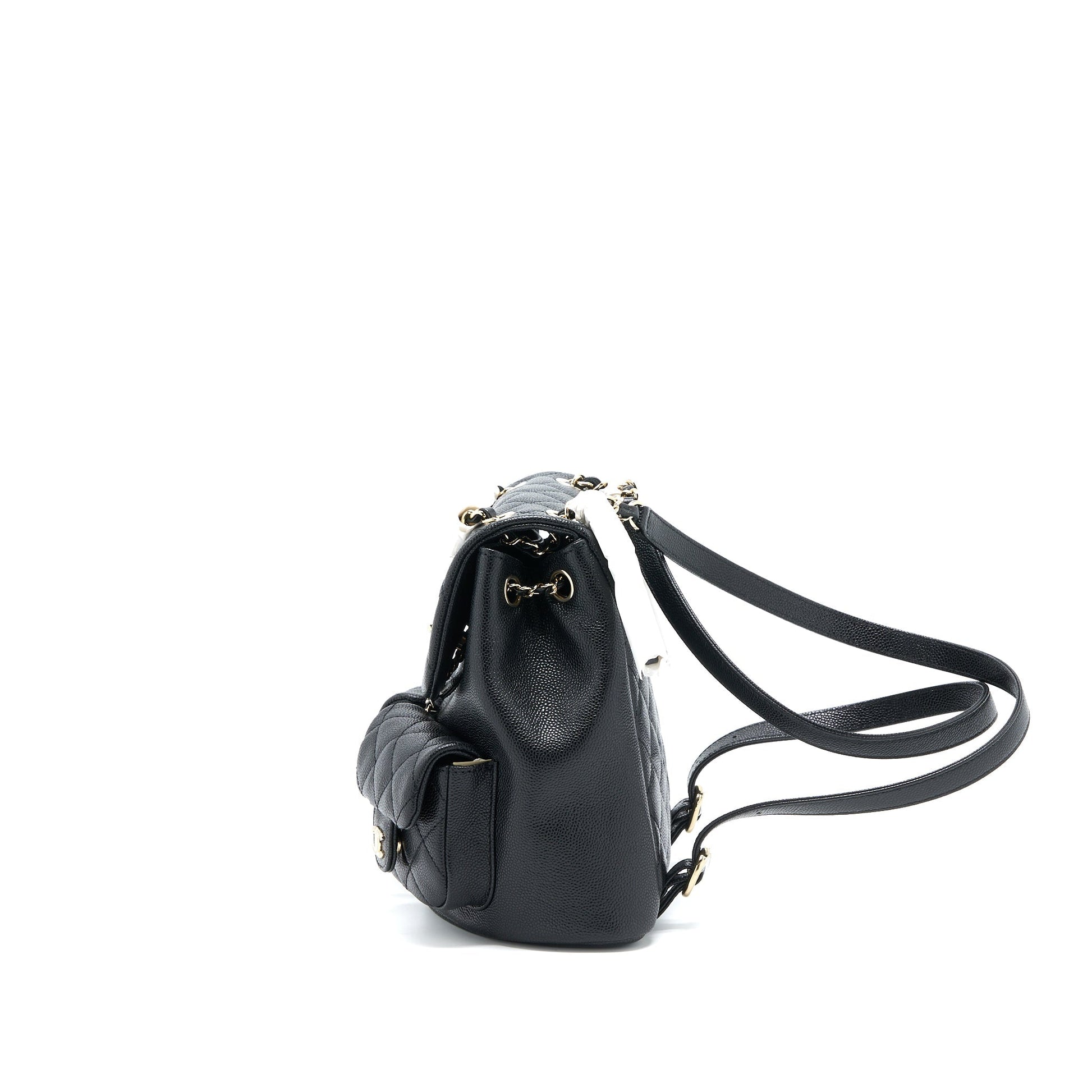 Chanel 23P Triple Pack Backpack Caviar LGHW Black Black Lghwmicrochip
