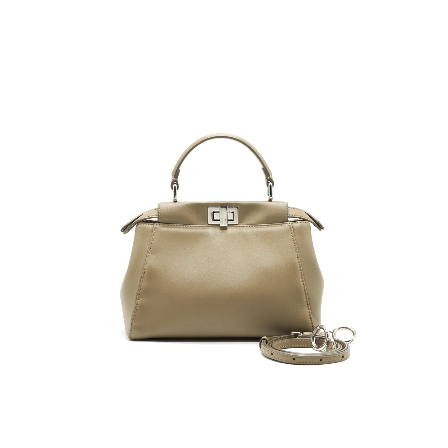 Fendi Peekaboo Light Grey Handbag Gray Mini Travel Bag