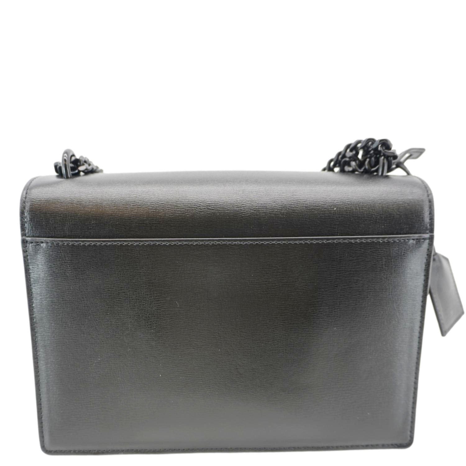YSL Saint Laurent Yves Sunset Shoulder Bag Leather Monogram Black