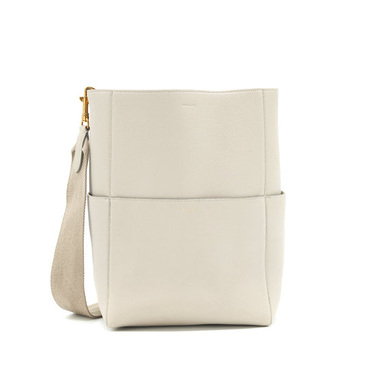 Celine Sangle Purse Grained Calfskin Clay Handbag Bucket Bucket Bag