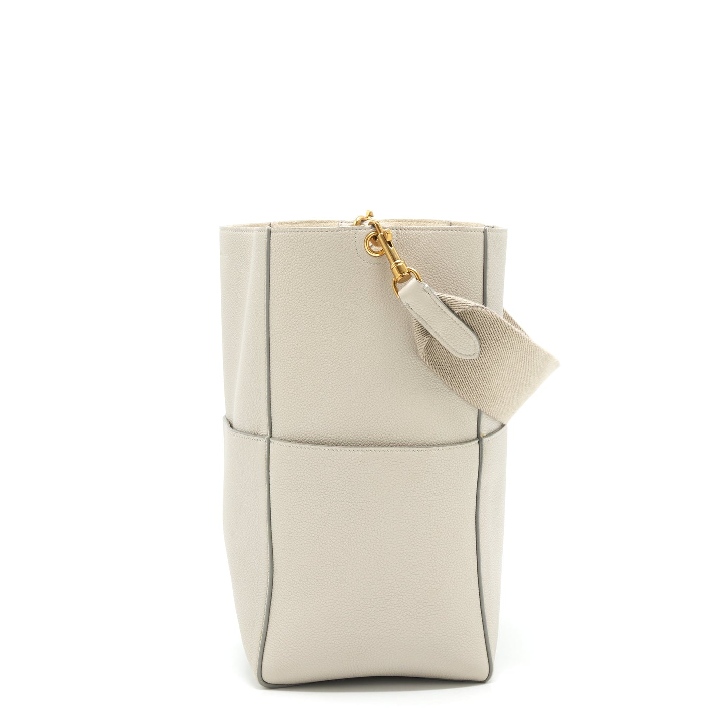 Celine Sangle Purse Grained Calfskin Clay Handbag Bucket Bucket Bag