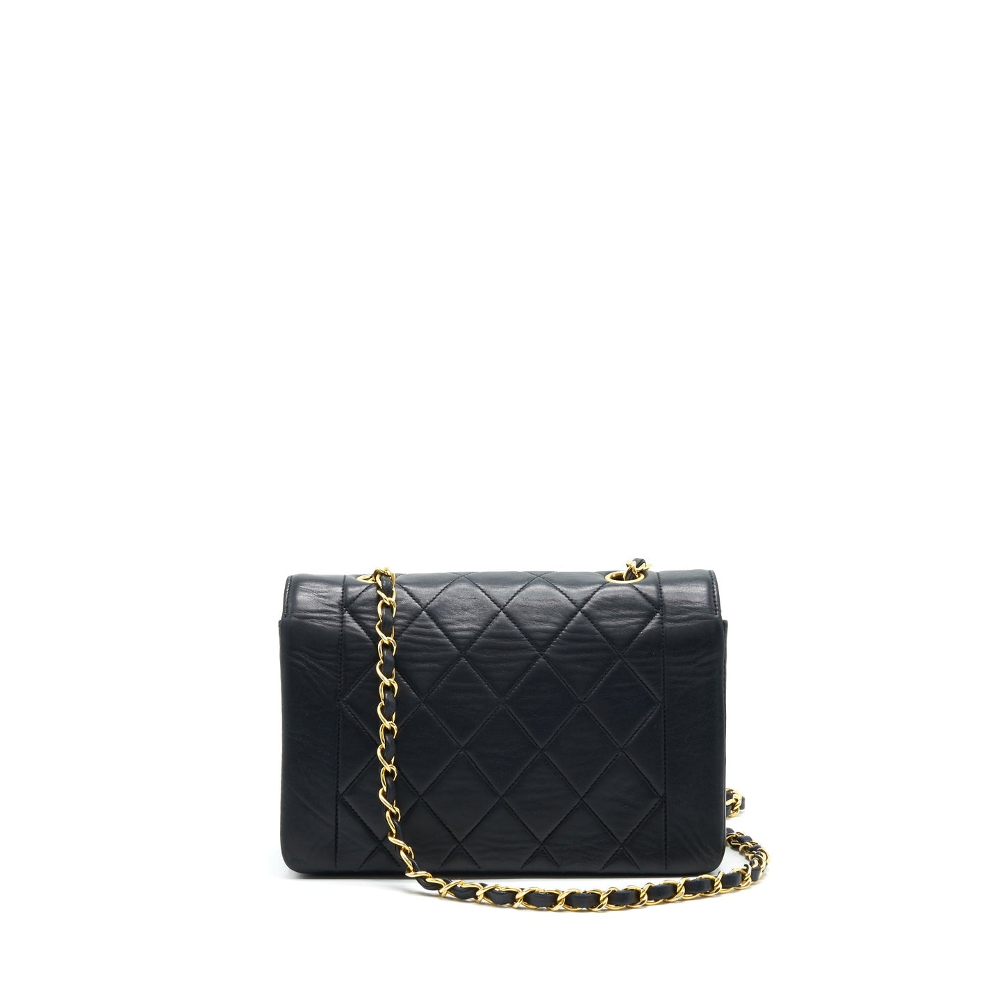 Chanel Diana Flap 24k Hardware Black Small Handbag