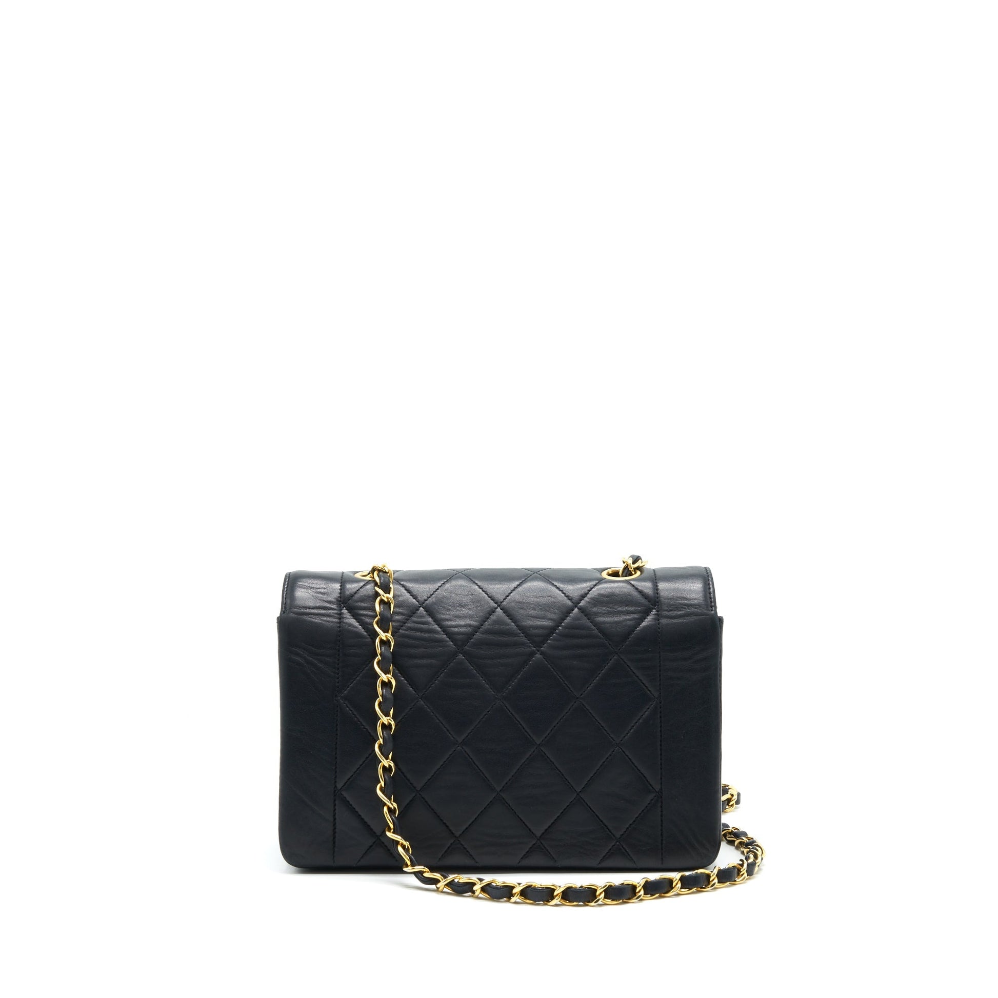 Chanel Diana Flap 24k Hardware Black Small Handbag