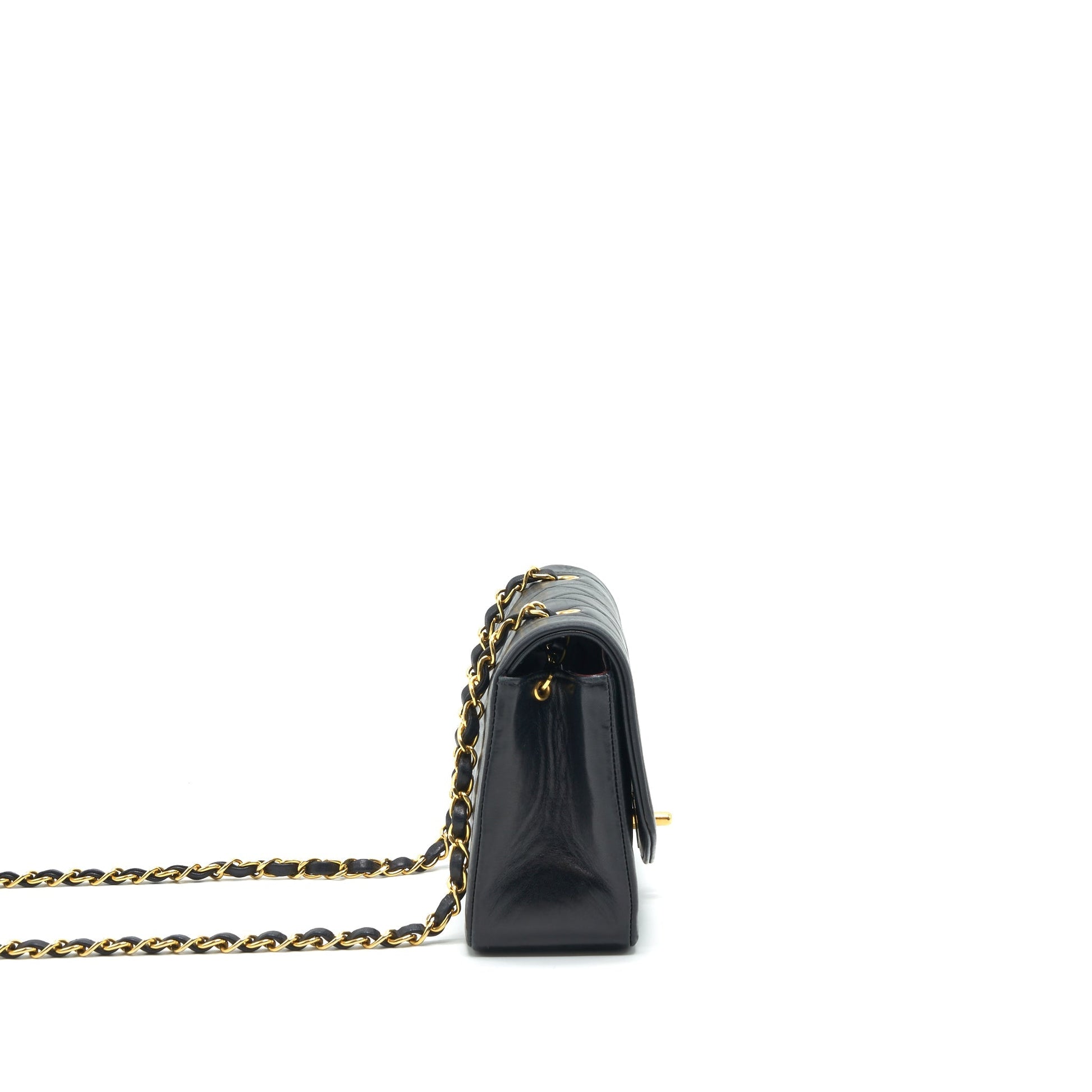 Chanel Diana Flap 24k Hardware Black Small Handbag