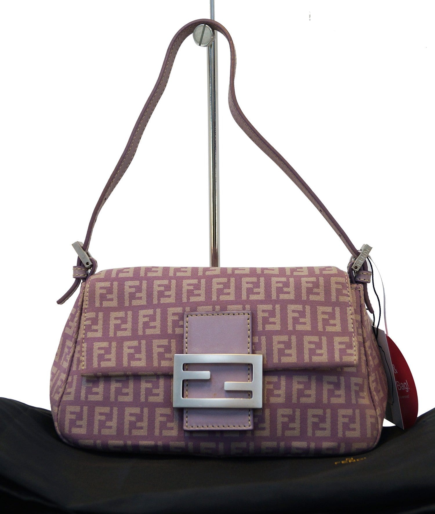 Fendi Ff Zucchino Lilac Lavender Baguette Bag Final Call Shoulder Bag