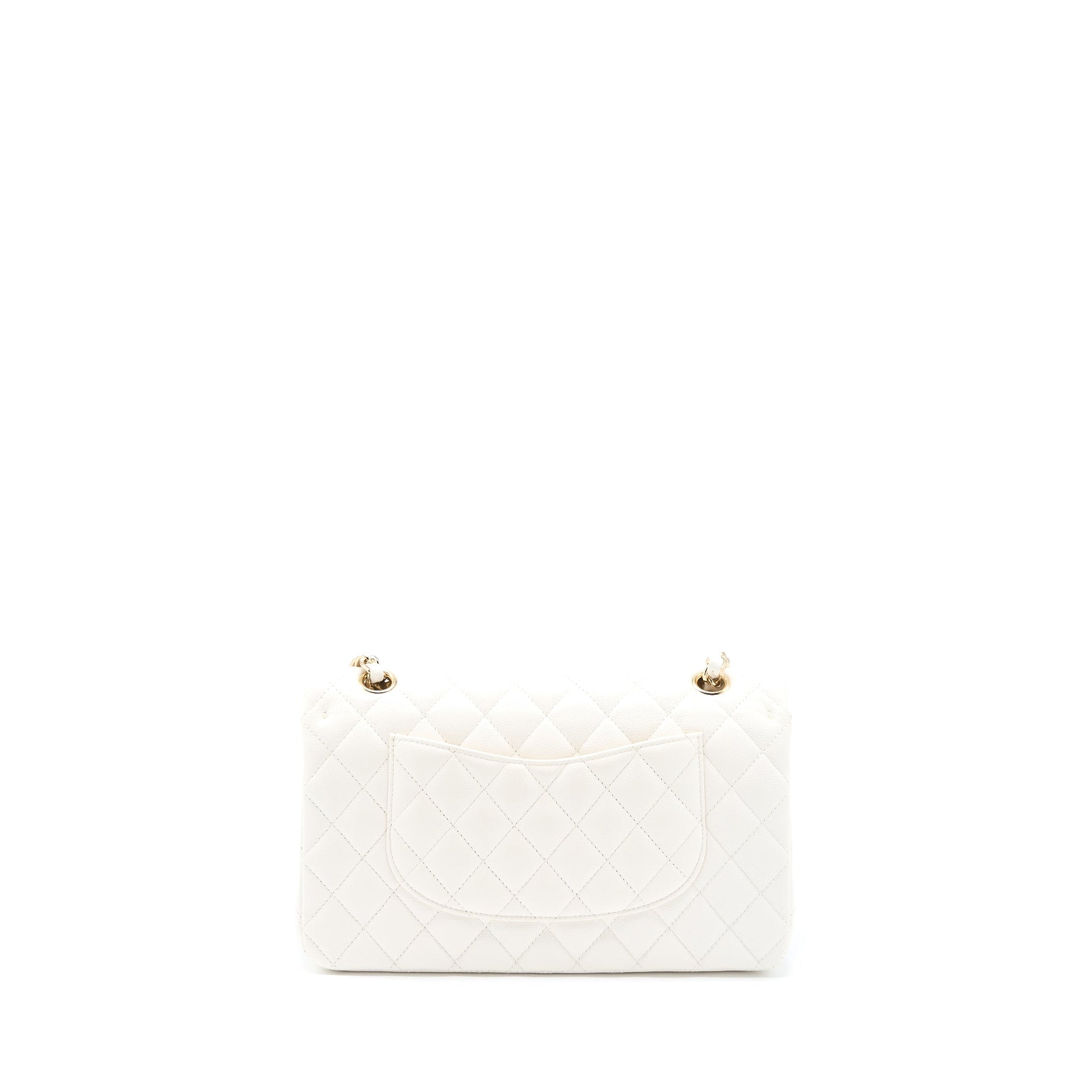 Chanel Classic Double Flap Caviar LGHW White Shoulder Bag White Lghw