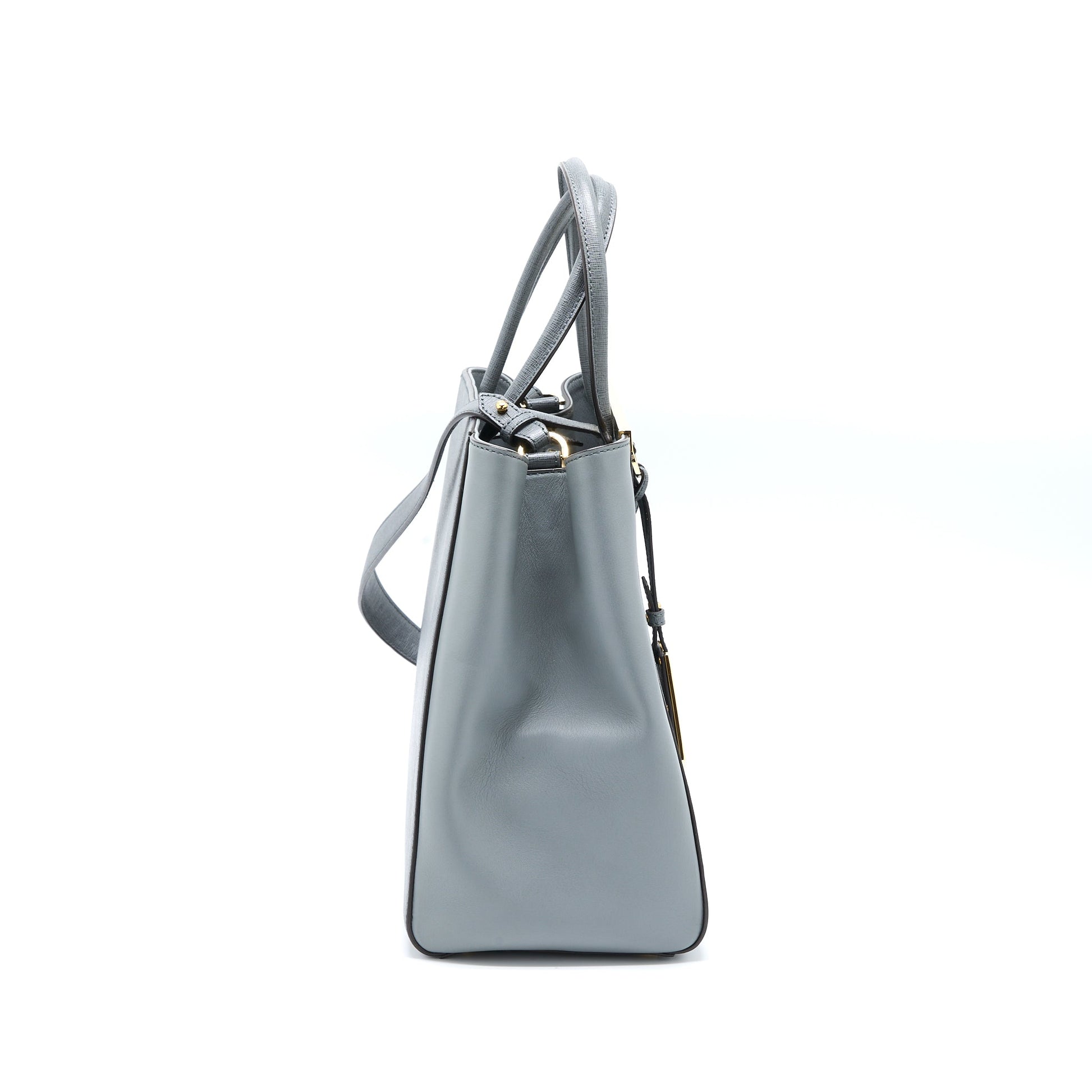 Fendi Jours Purse Grey Leather Gray Large Travel Bag