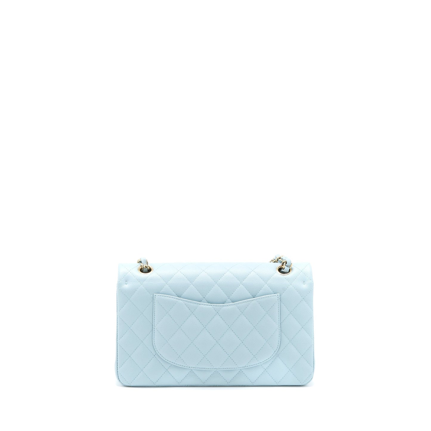 Chanel Classic Double Flap Caviar Light LGHW Blue Shoulder Bag