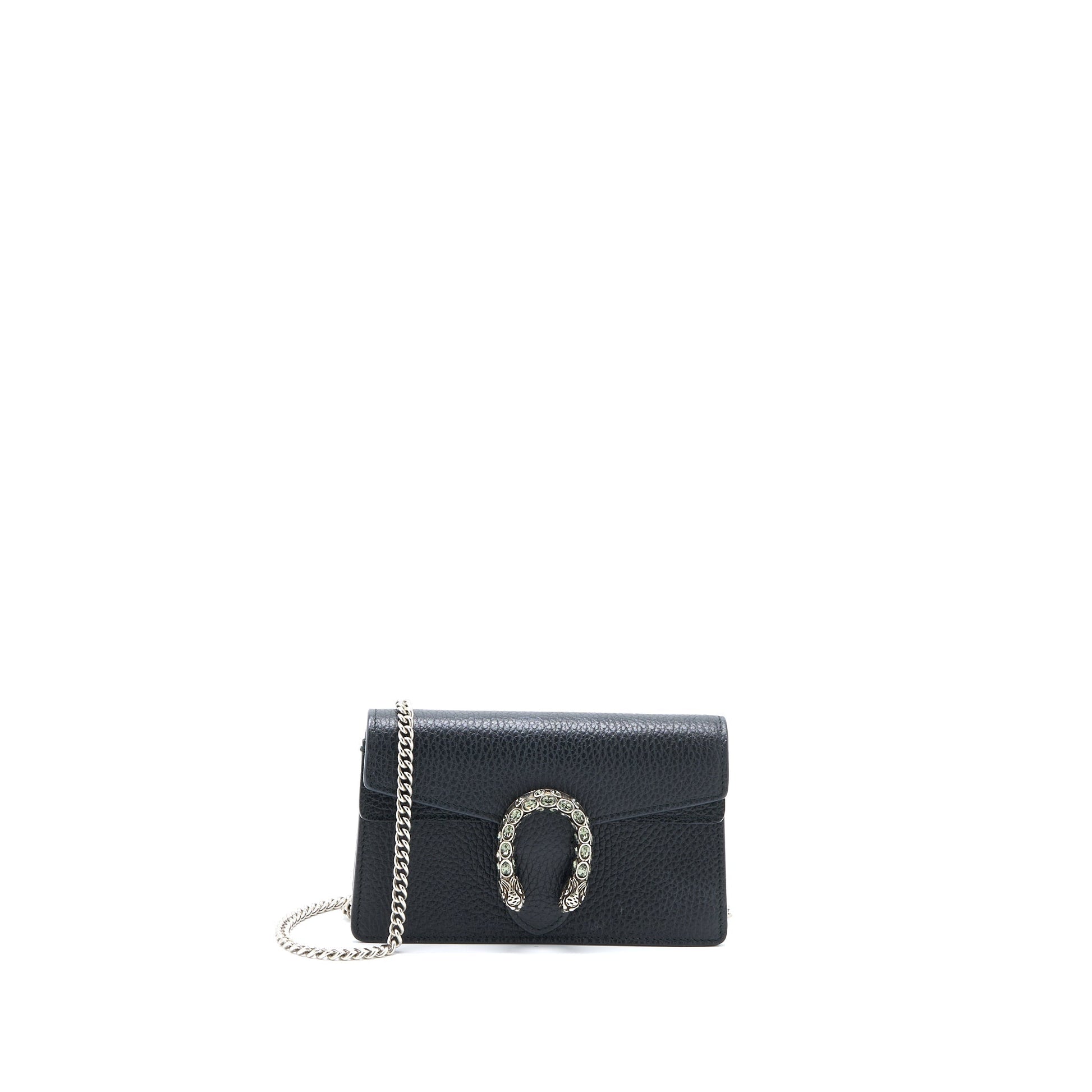 Gucci Super Dionysus Bag Calfskin Ruthenium Hardware Black Mini Travel Bag