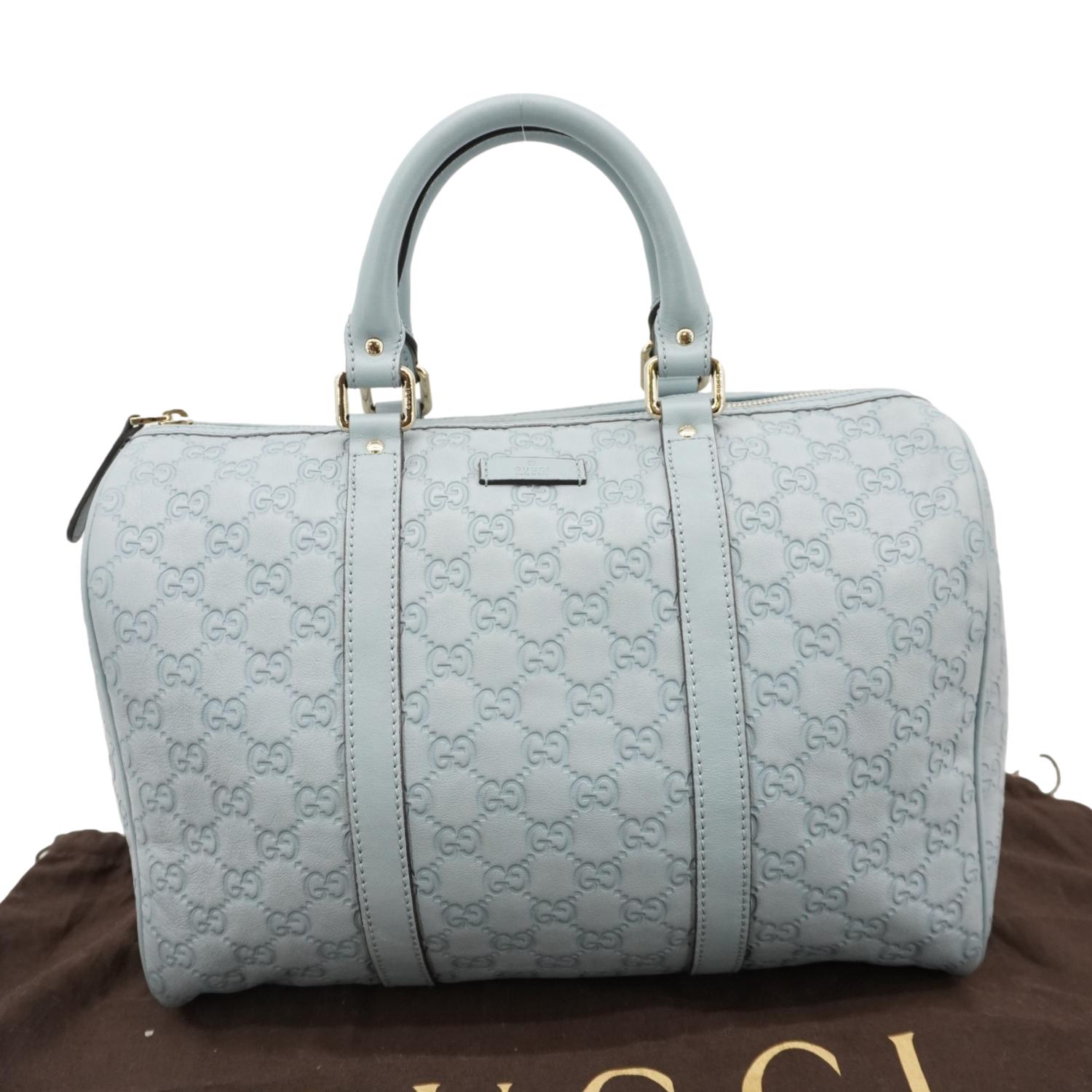 Gucci Joy Boston Bag Light Leather Blue Travel Bag